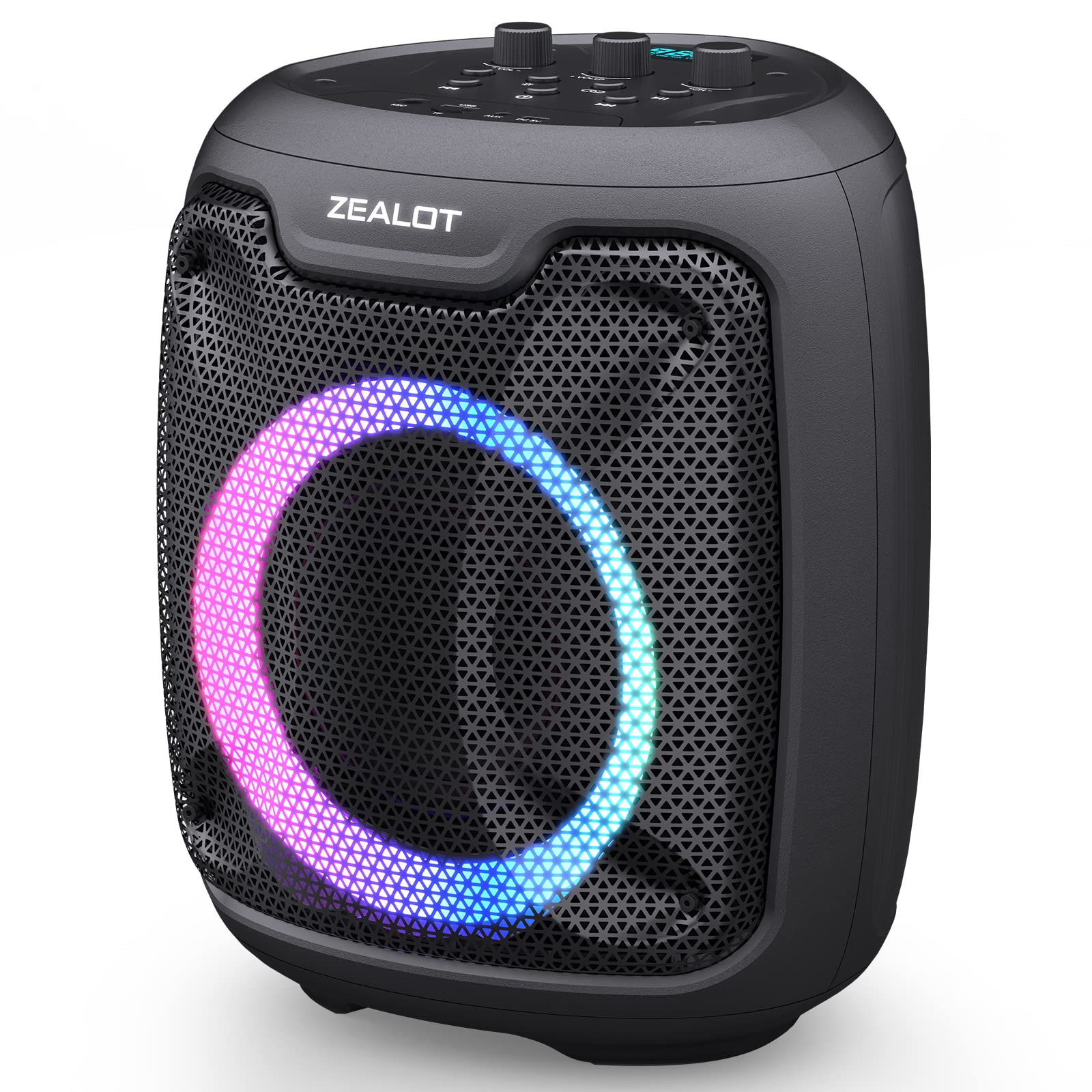 ZEALOT 80W Bluetooth Speaker with Powerful Sound & Bass, Wireless Outdoor Party Speaker, 115dB Loud Audio, IPX5 Waterproof, LED Lights, TF/AUX/USB - Perfect for Beach, Pool, Camping & Backyard Parties