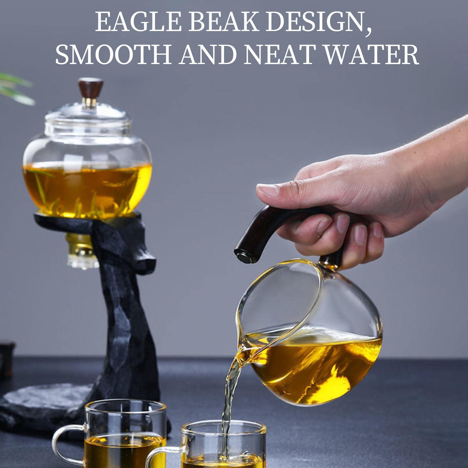 Premium Automatic Glass Tea Drip Pot with Infuser - Electric Oolong Tea Maker Set for Home & Office Use | Perfect for Loose Leaf Tea Brewing, Gift Giving & Relaxation Moments