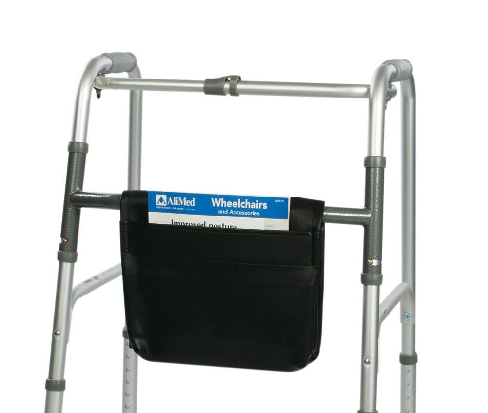 AliMed Walker Carry Bag - Durable Black Vinyl Storage Pouch for Mobility Walkers | Perfect for Travel, Doctor Visits & Daily Use