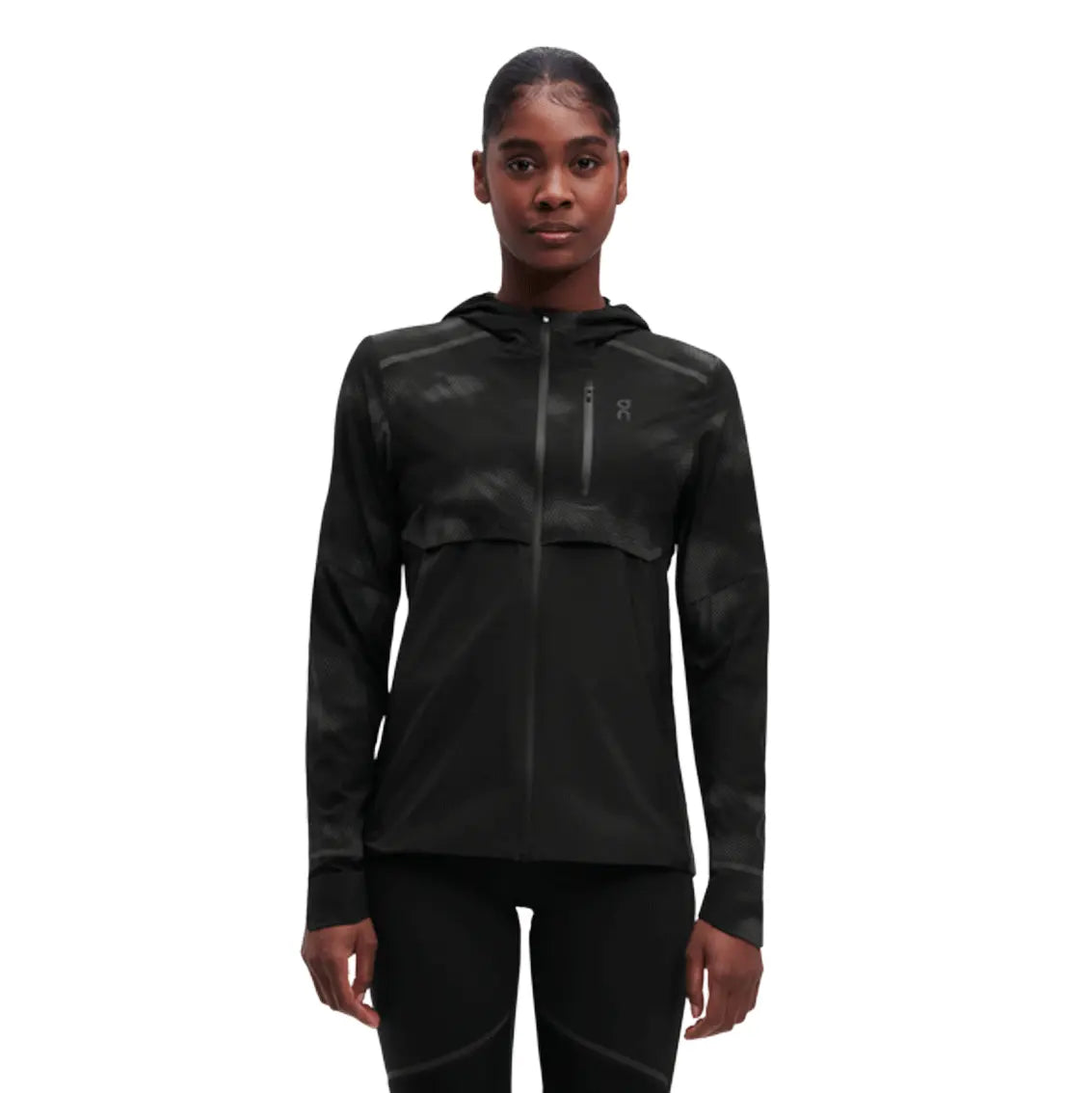 Women's On Running Weather Jacket Lumos - Waterproof Windbreaker for Outdoor Running & Hiking - Black