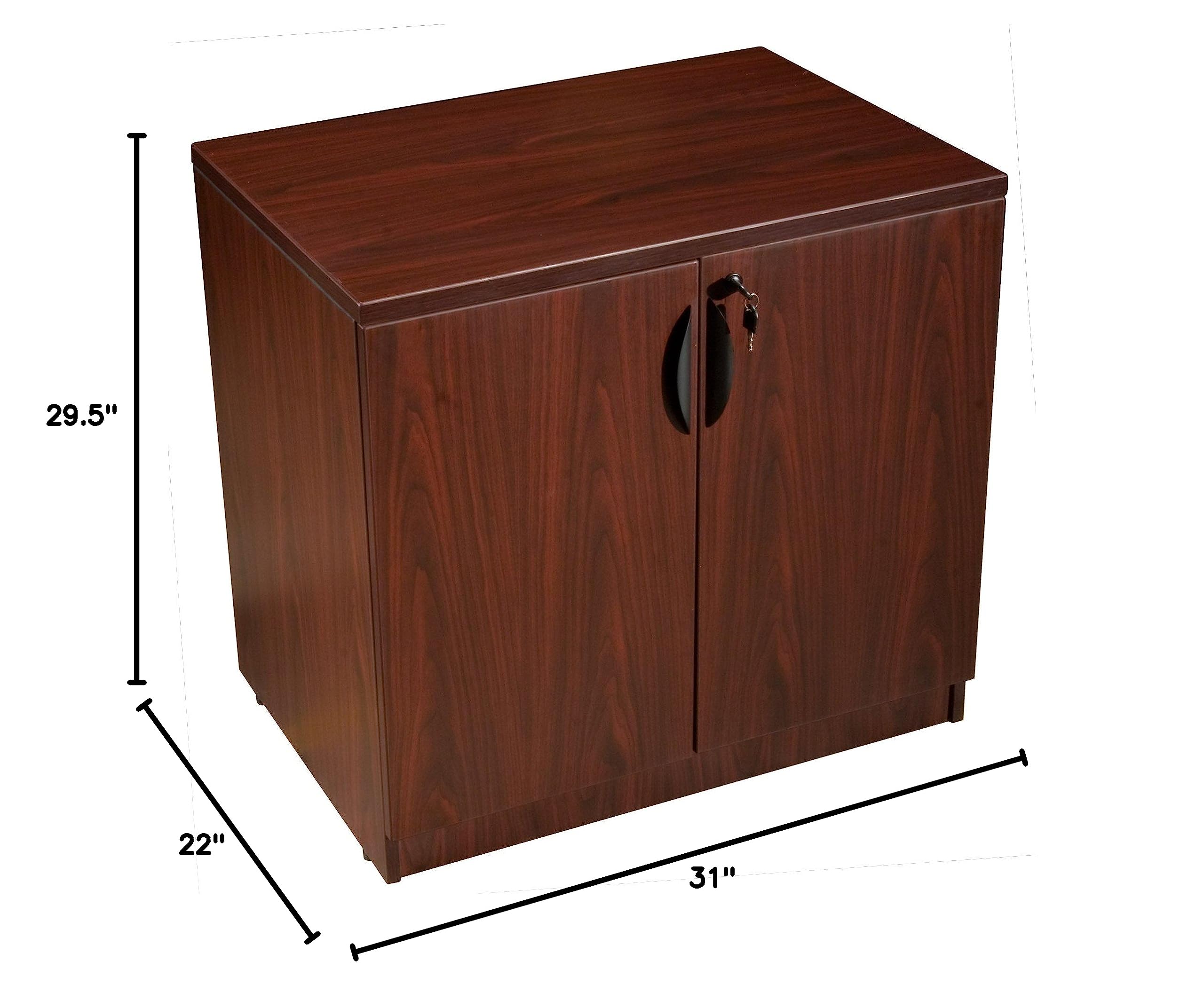 Premium Mahogany Storage Cabinet with Adjustable Shelves - Elegant Home & Office Organization Solution for Files, Books & Supplies