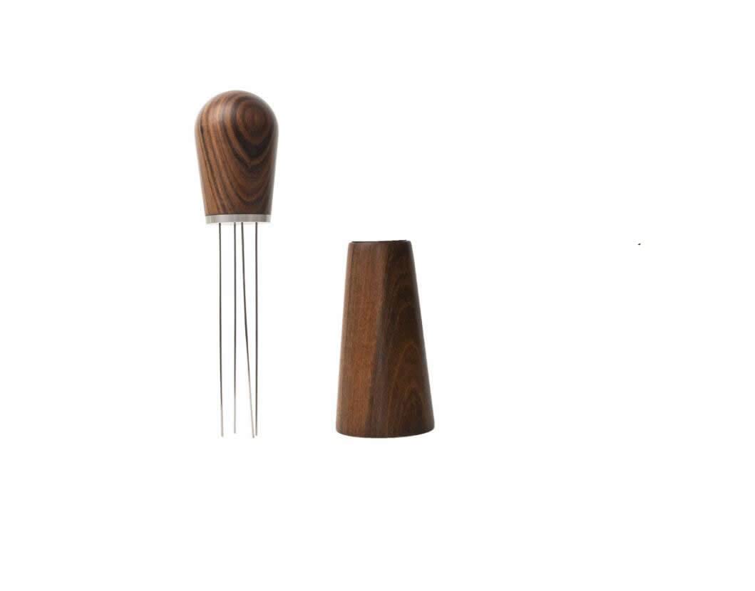 Professional Espresso Coffee Stirrer - Natural Wood Handle & Stand Barista Tool for Perfect Espresso Distribution | Ideal for Home & Cafe Use, Espresso Tamping & Coffee Grounds Leveling