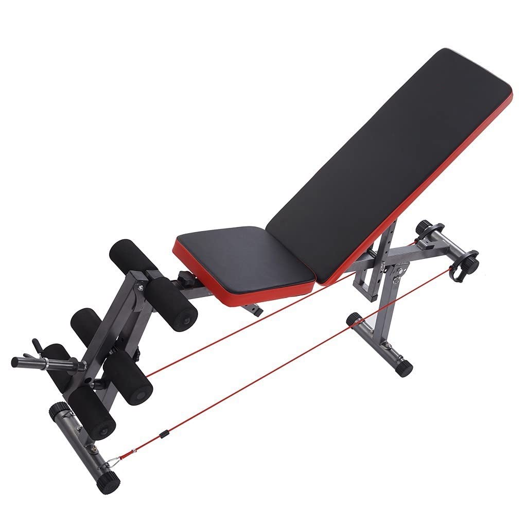 Adjustable Weight Bench for Home Gym - Multi-Function Foldable Sit Up Bench for Strength Training & Cardio Workouts - Perfect for Small Spaces & Home Fitness