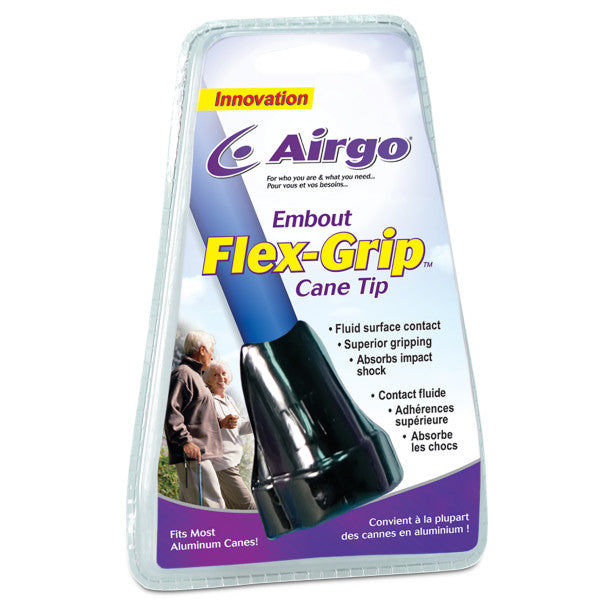 Drive Airgo Flex Grip Cane Tip - Non-Slip Rubber Cane Tips for Walking Sticks & Canes - Ideal for Seniors & Mobility Assistance (2-Pack) - Perfect for Indoor/Outdoor Use on Tile, Wood & Concrete Floors