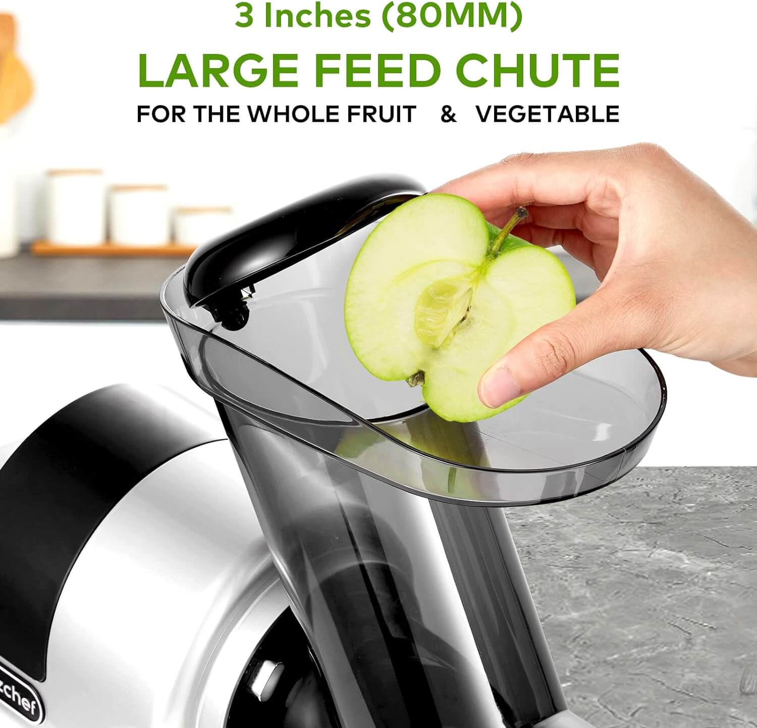 AMZCHEF 5-in-1 Slow Masticating Juicer Machine - Cold Press Juicer with Accessories for Healthy Juicing - Perfect for Fruits, Vegetables & Leafy Greens - Home & Kitchen Essential