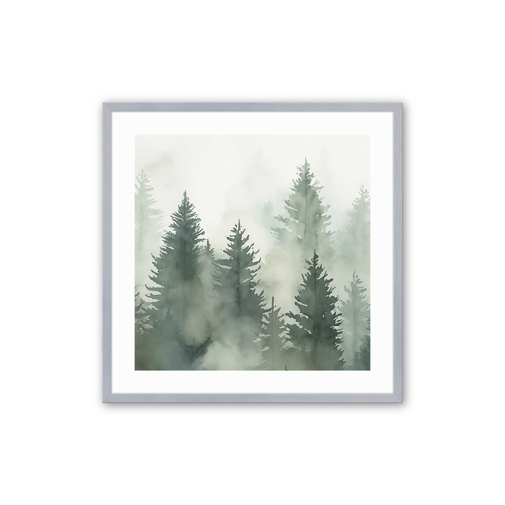 Green Haze Woodland Wall Art - Set of 3 Framed Nature Prints for Living Room, Bedroom & Office Decor | Forest Landscape Paintings | Ready to Hang Home Decoration