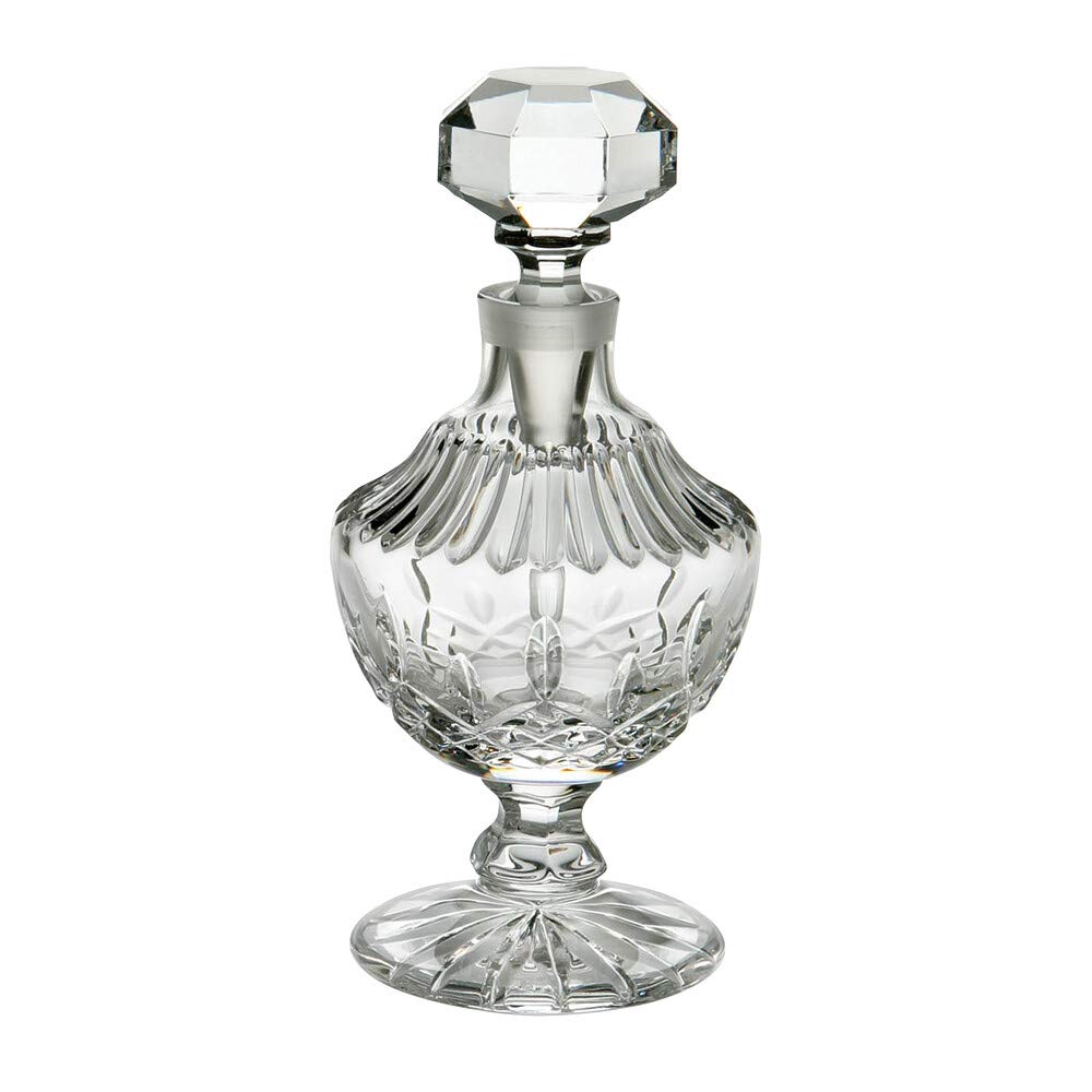 Waterford Lismore 6-Inch Tall Footed Clear Perfume Bottle - Elegant Glass Fragrance Decanter for Vanity, Dresser & Luxury Home Decor