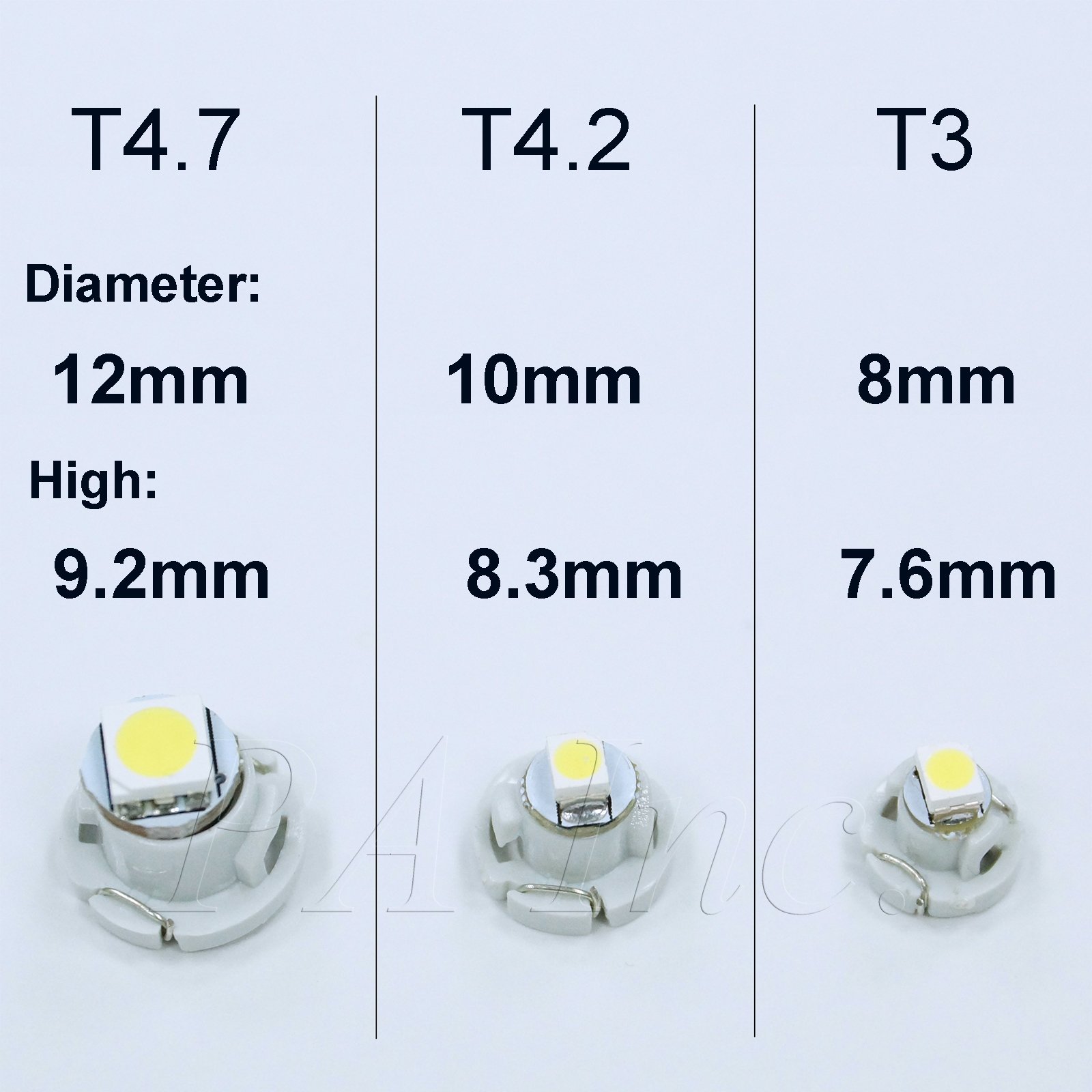 4PCS T4.7 12V LED Dashboard Cluster Gauge Lights Bulbs - PA LED Replacement for 79607 SHJ-S01 (White) | Perfect for Car Interior Lighting, Instrument Panel Illumination & Night Driving Visibility