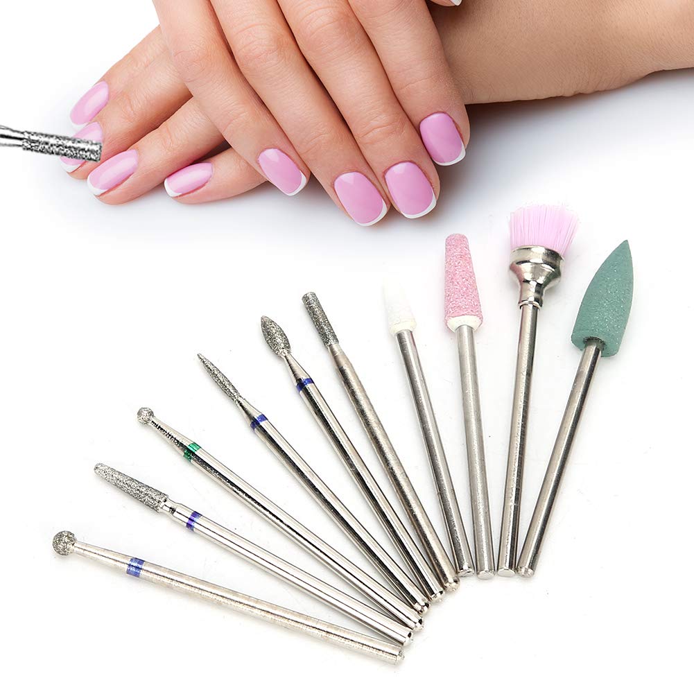 10Pcs Professional Tungsten Steel Nail Drill Bits Set - Manicure & Pedicure Tools for Salon & Home Use - Durable & Precise Nail Art Accessories