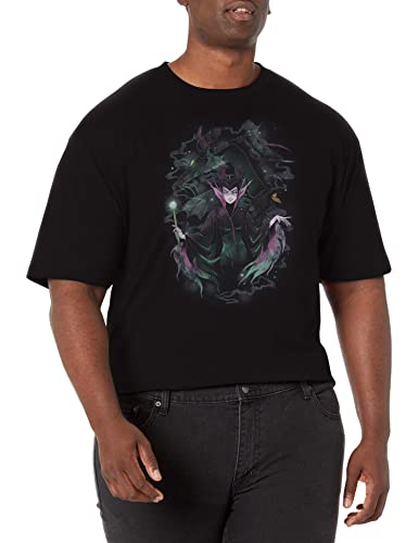 Disney Big & Tall Maleficent Manga Men's T-Shirt - Short Sleeve Graphic Tee for Casual Wear & Cosplay | Plus Size Anime Shirt for Disney Fans