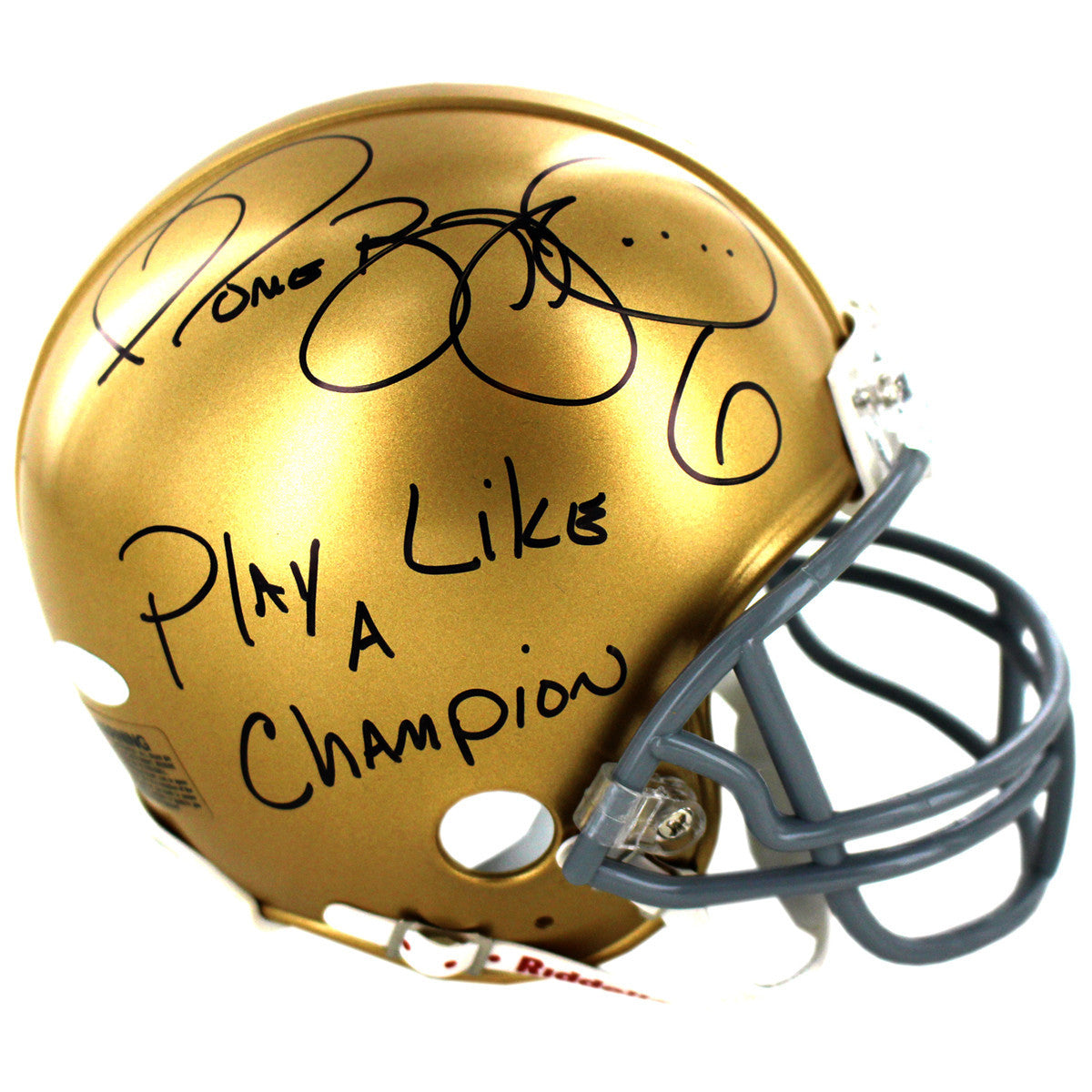 Jerome Bettis Autographed Notre Dame Mini Football Helmet with 