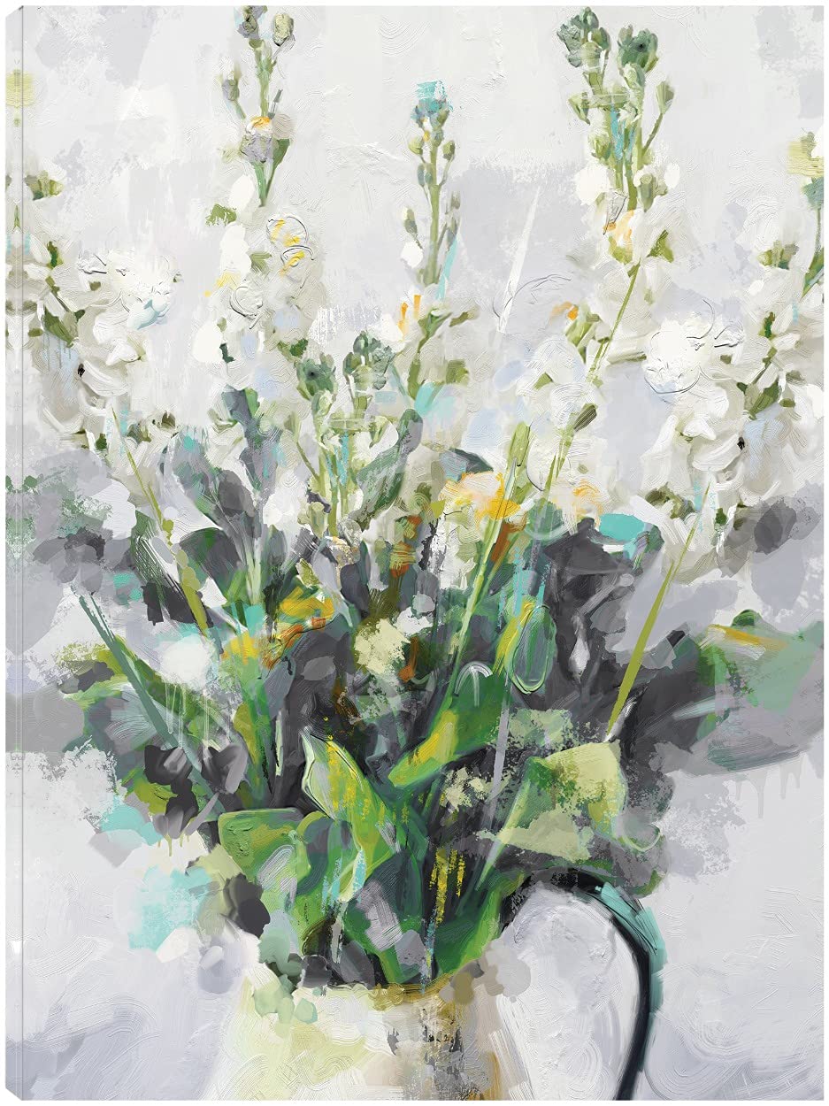 Melanie's Garden Fine Art Canvas Wall Decor - Hand Painted Floral Canvas Print for Living Room, Bedroom, Office & More - Ready to Hang 35x46 Inch - Perfect for Home Decor, Housewarming Gifts & Interior Design