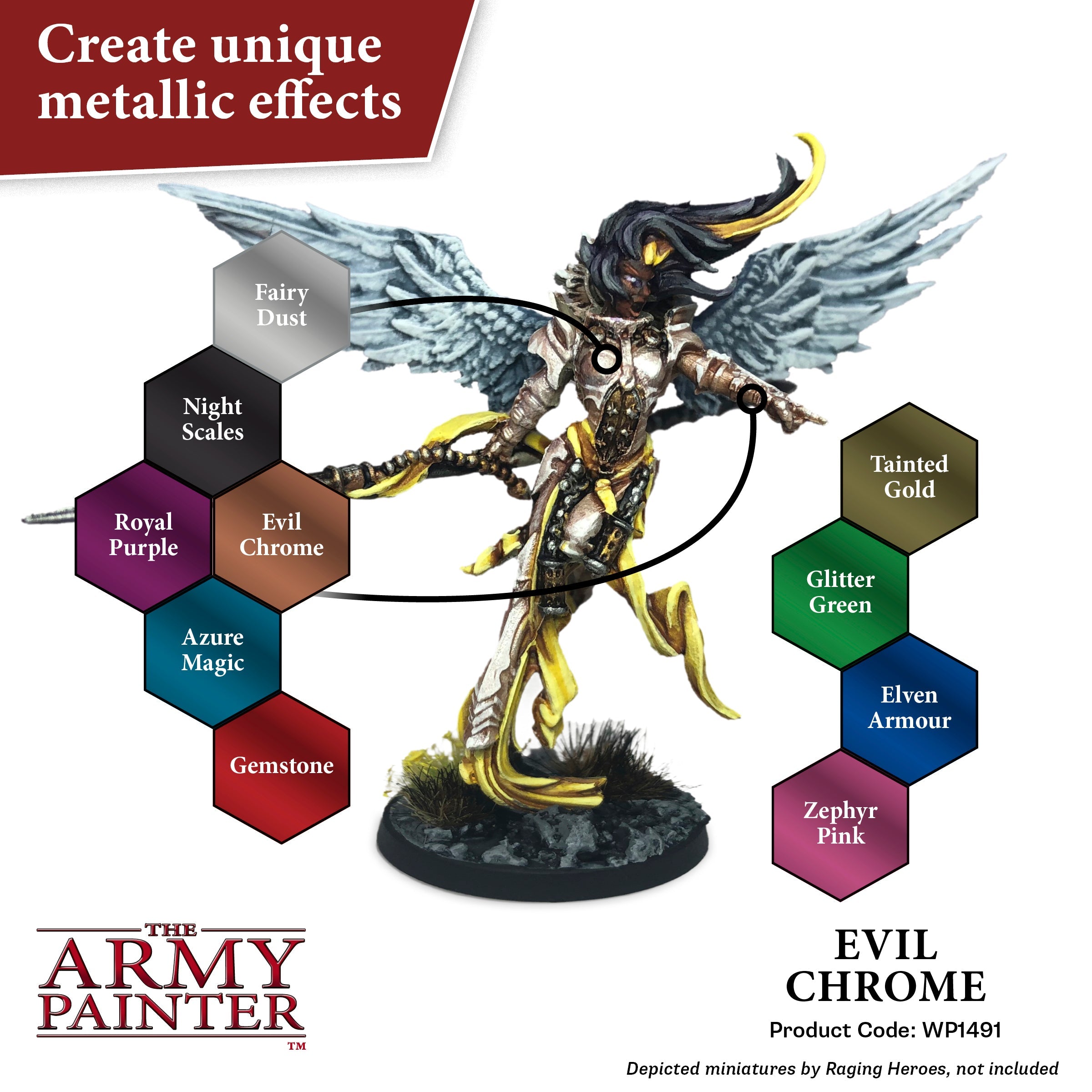 Warpaints Metallics: Evil Chrome Metallic Paint for Miniatures & Models - Perfect for Warhammer, D&D, and Tabletop Gaming