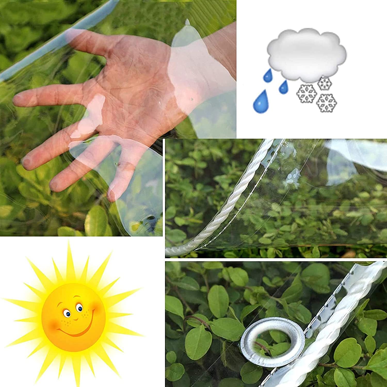 Heavy Duty Clear Waterproof Tarp with Aluminum Grommets - 3x26Ft UV-Resistant Snow Protection Cover for Outdoor, Camping, RV, Boat, and Equipment Protection