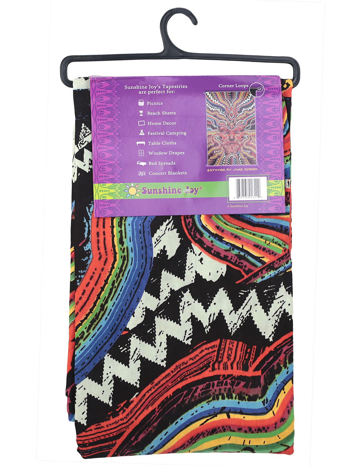 Sunshine Joy 3D Psychedelic Bicycle Day Tapestry - 60x90 Inch Large Wall Hanging & Table Cloth for Hippie Decor, Dorm Room, Festival, Yoga Studio & Meditation Space