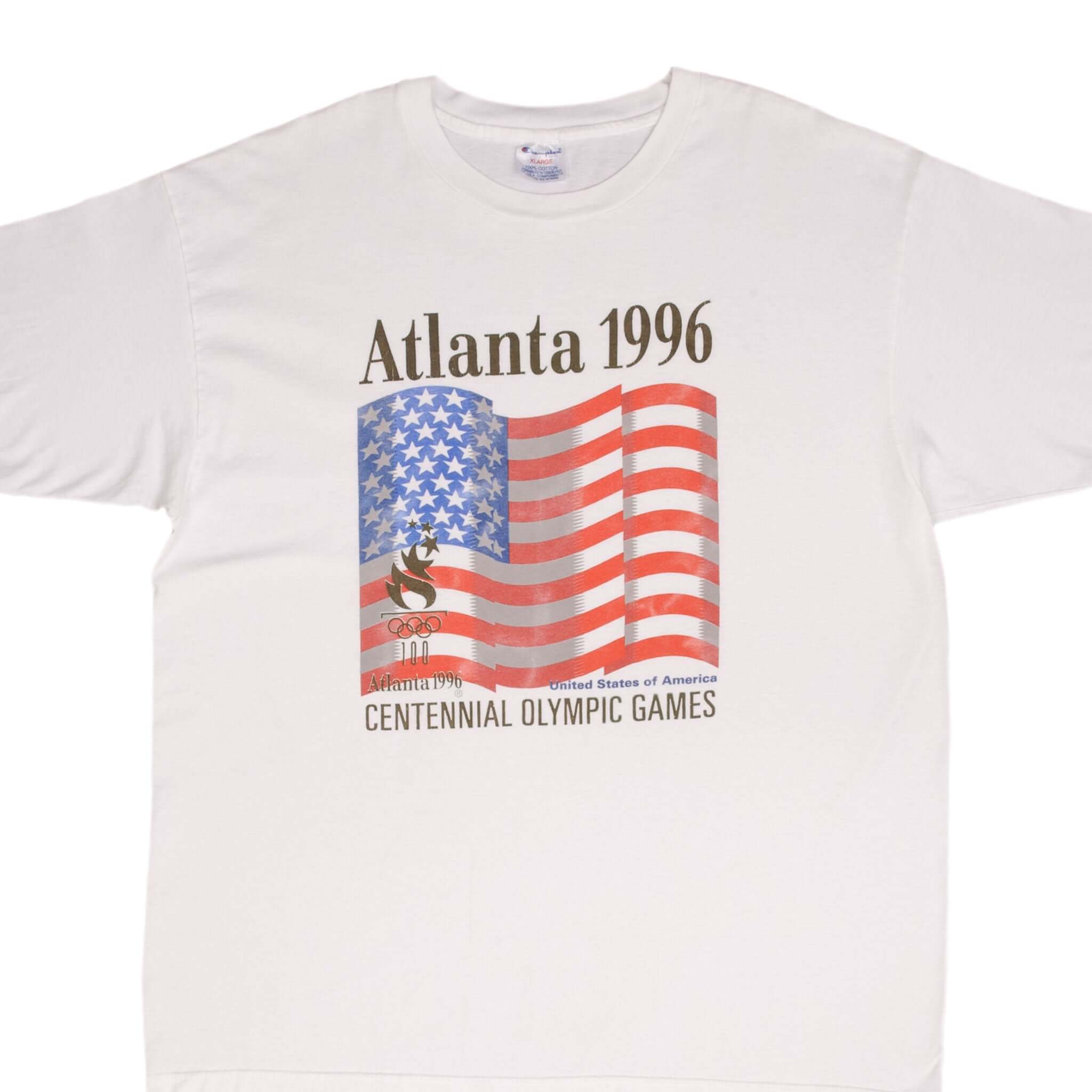 Vintage Champion Atlanta Centennial Olympic Games 1996 T-Shirt Size XL - Retro Sports Fan Gift & 90s Nostalgia Apparel