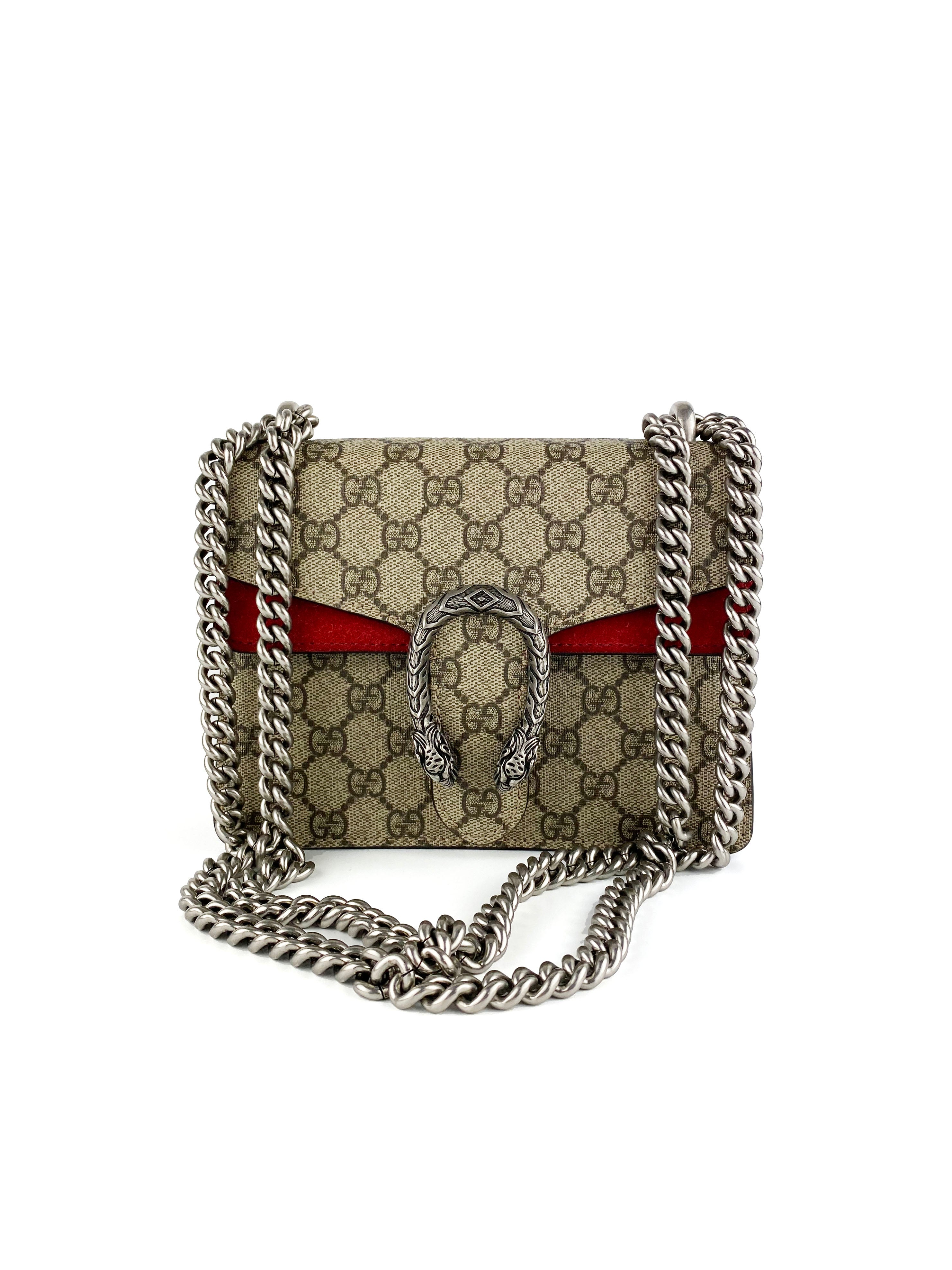 Gucci Mini Dionysus Shoulder Bag with Red Trim - Elegant Crossbody Purse for Women, Perfect for Parties, Dates & Night Out