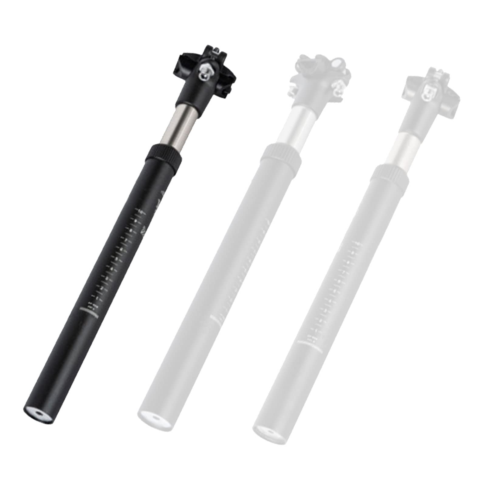 XUANAN Adjustable Bike Suspension Seatpost 27.2/30.8/31.6mm - Aluminum Alloy Shock Absorbing Bicycle Seat Post for MTB, Road & Mountain Bikes - Perfect for Commuting, Trail Riding & Long Distance Cycling (Black, 27.2mm)