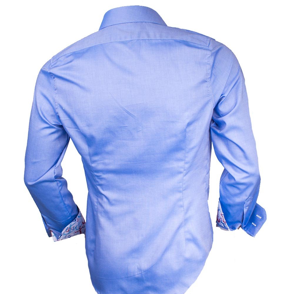 Premium Blue Oxford Dress Shirts with Anchor Print - 100% Cotton Men's Formal Shirt Made in USA - Perfect for Business Meetings, Weddings & Office Wear
