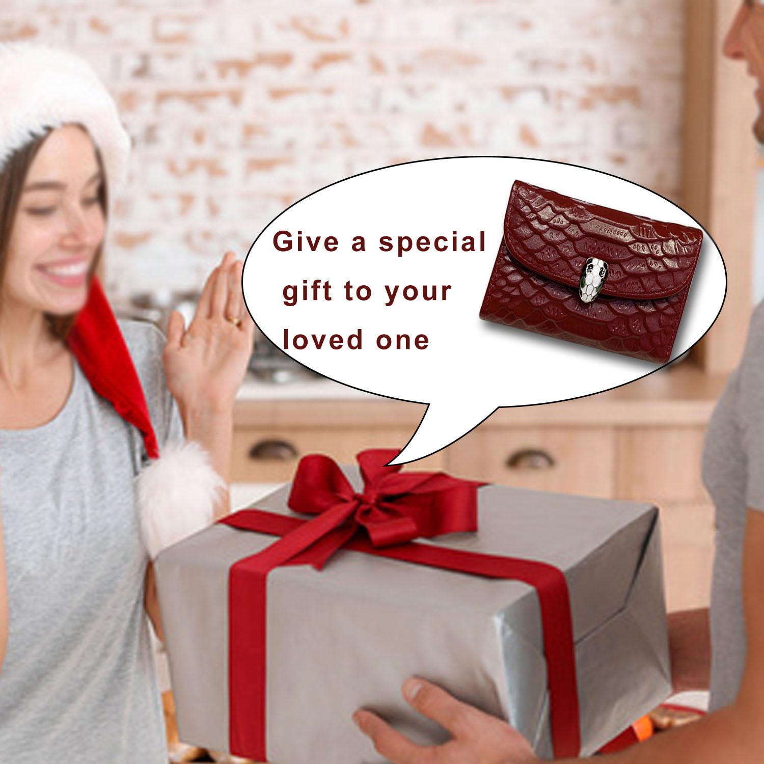 Women's Leather Wallet with Credit Card Holder & ID Window - Compact RFID Blocking Slim Wallet for Everyday Use (Red) - Perfect for Travel, Shopping & Daily Essentials