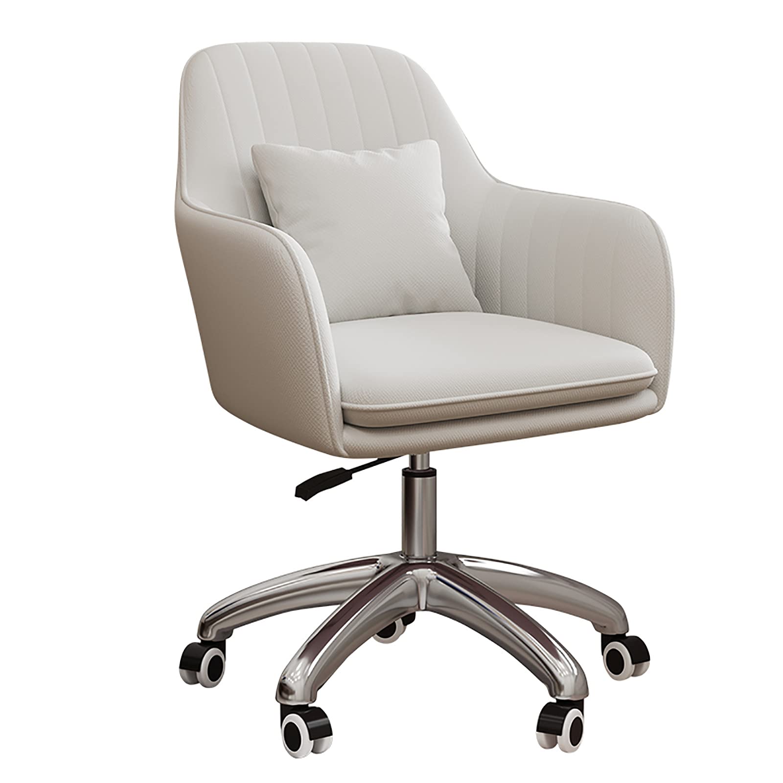 Soft Comfortable Ergonomic Swivel Vanity Chair - Adjustable Height Tufted Velvet Office Desk Chair for Home & Executive Use - White (60x60x80-90cm) - Perfect for Home Office, Computer Work, and Relaxing