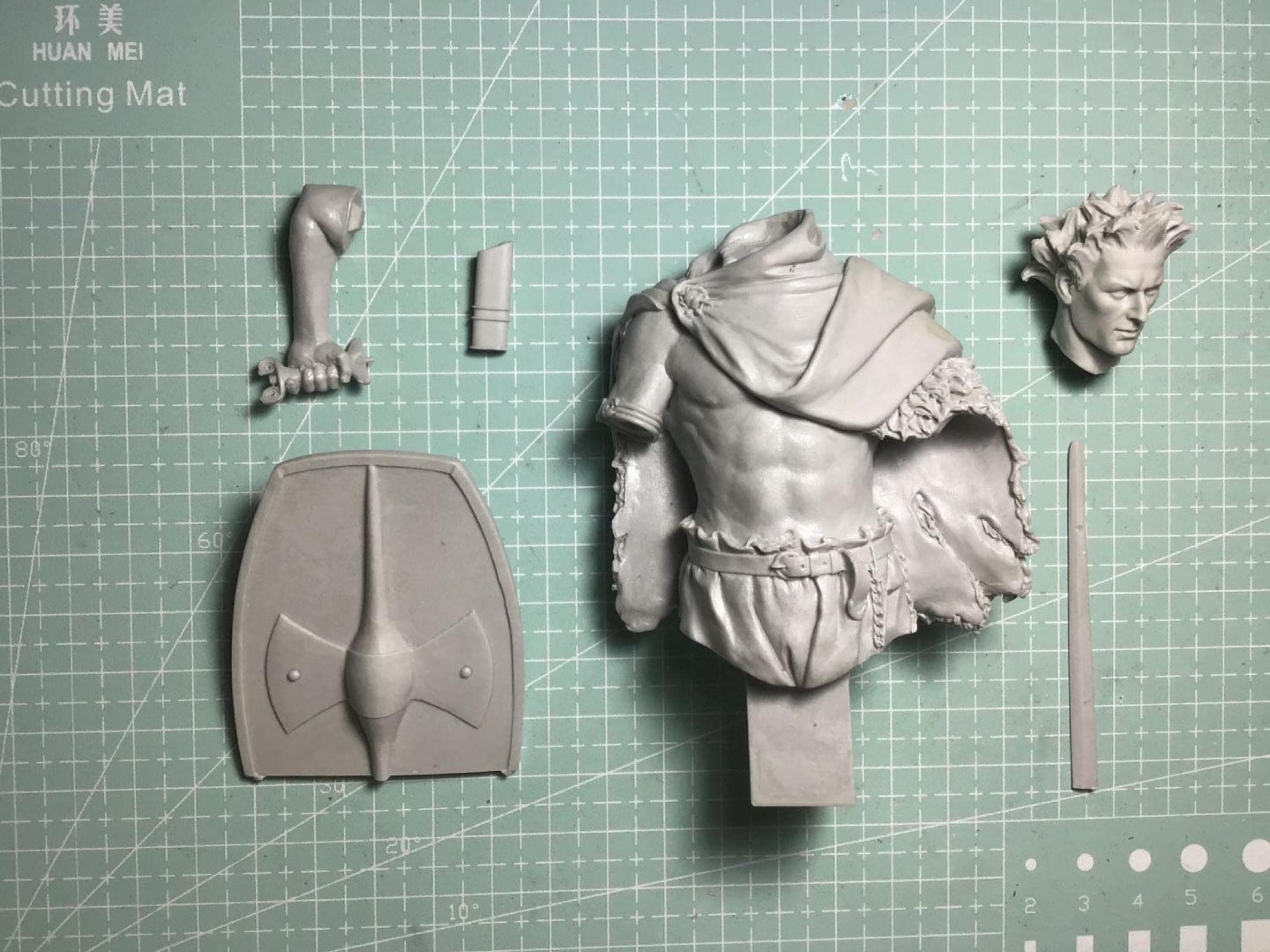 1/12 Scale Ancient Military Commander Bust Resin Figure - Unassembled & Unpainted Soldier Model Kit (3-Piece Set) | Perfect for Wargaming, Diorama Building, and Historical Collectors - Vl2-91 Goodmoel
