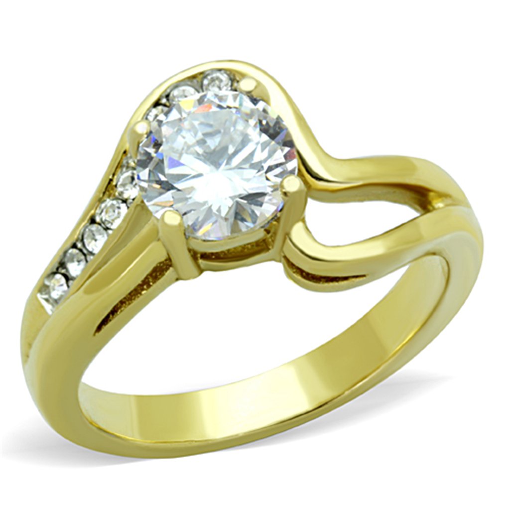 Marimor 1.325 Carat Cubic Zirconia Gold Plated Stainless Steel Engagement Ring for Women - Perfect for Weddings, Proposals & Anniversary Gifts