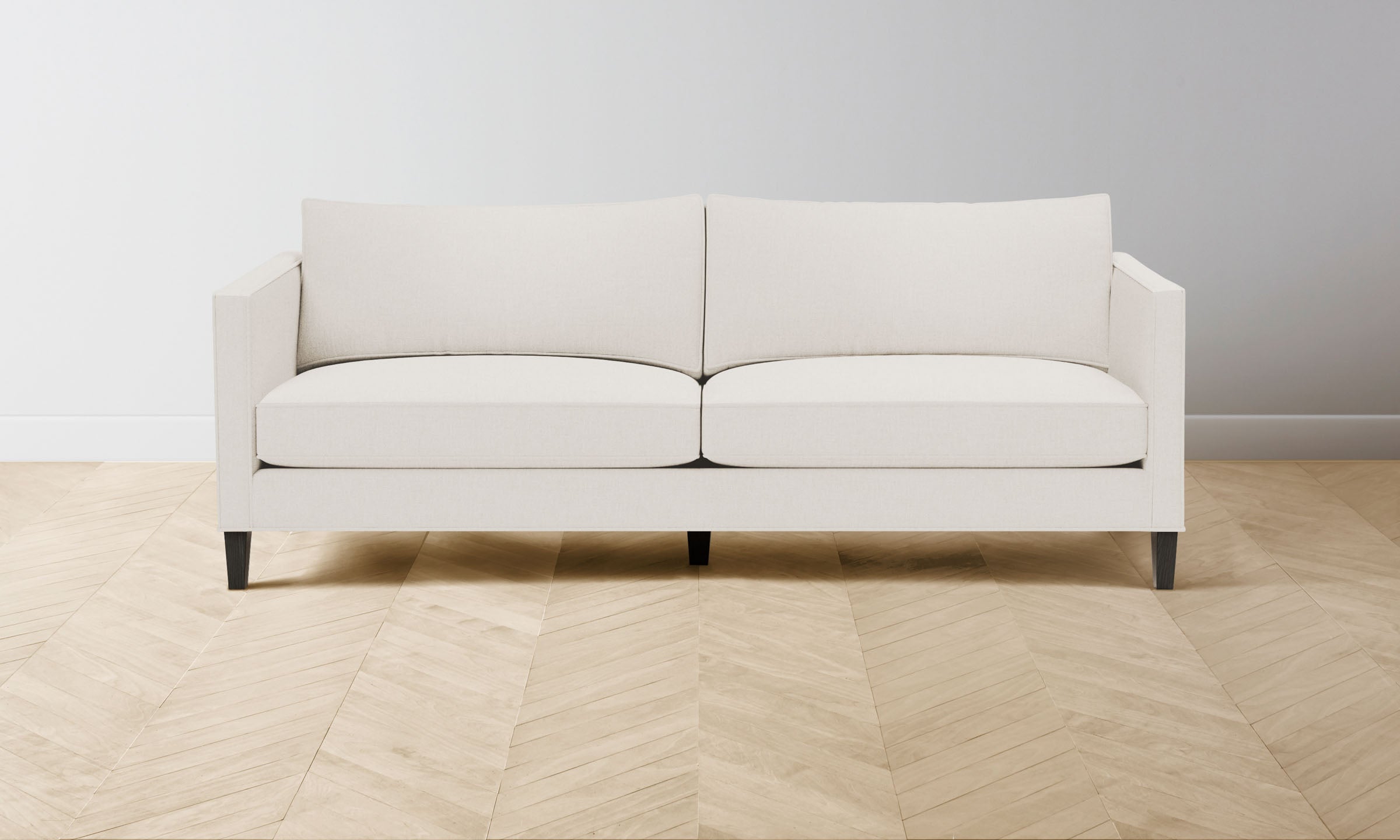 Premium Crosby Sofa - Italian Brushed Wool Upholstery in Vanilla | Modern Living Room Furniture for Cozy Home Decor