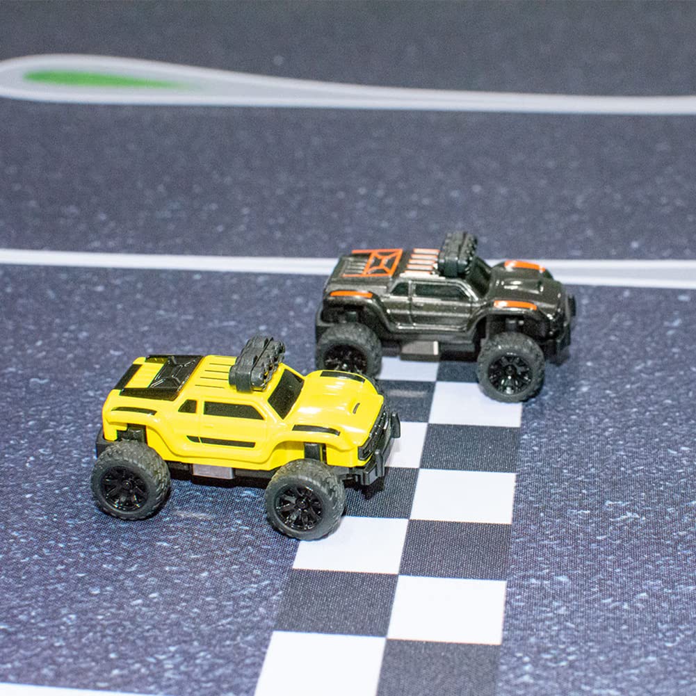 1:76 Turbo Racing Scale RC Sport Car - Remote Control Mini Model Car with Full Proportional RTR Kit - Monster Truck Yellow - Perfect for Indoor Racing, Tabletop Play & Collectors
