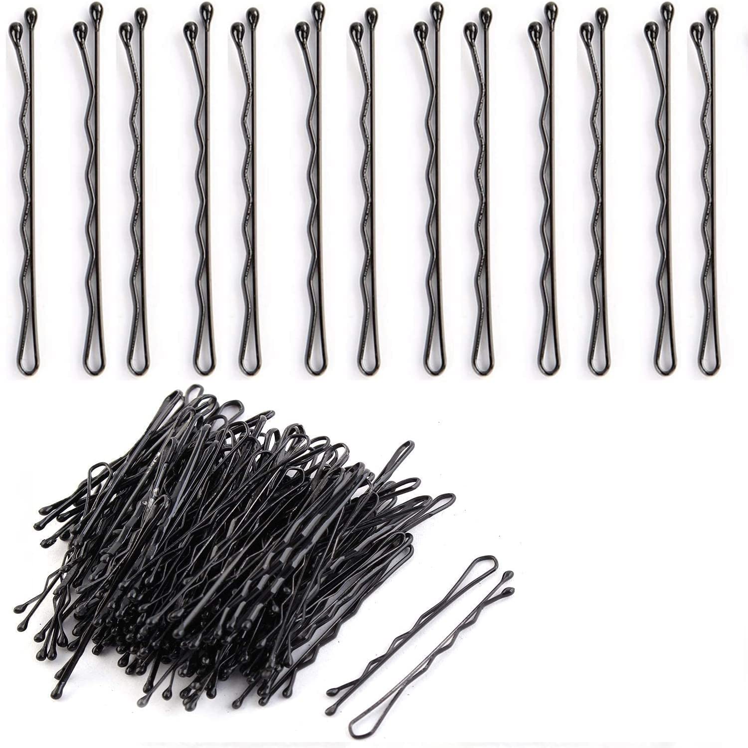 HRBS 120-Piece Decorative Bobby Pins for Women - Metallic Hair Barrettes & Styling Clips for Girls, Ladies - Wedding & Party Hair Accessories (Black) - Perfect for Bridal Hairstyles, Prom, and Everyday Elegant Looks
