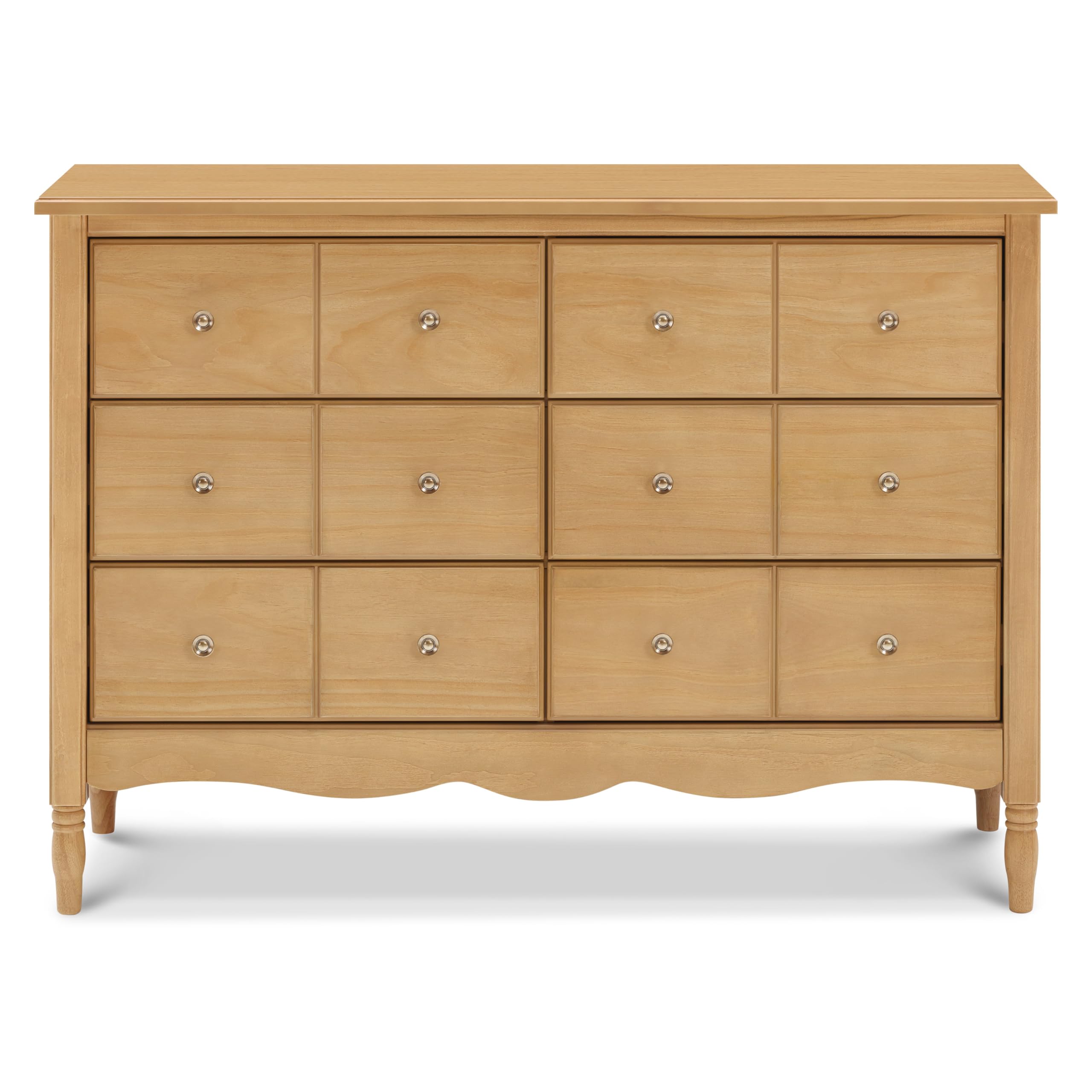 Namesake Liberty 6-Drawer Assembled Dresser in Honey Finish with 2 Sets of Knobs - Modern Bedroom Storage Furniture for Home Organization & Decor
