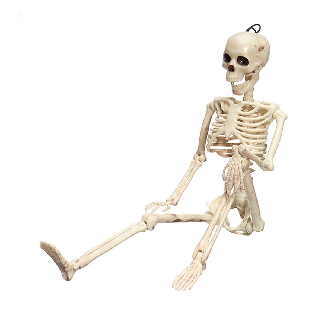 Creepy Human Skeleton Skull Figurine - Scary Halloween Outdoor Decorations, Party Props & Tabletop Decor for Home | Perfect for Halloween Parties, Yard Displays & Spooky Home Decor