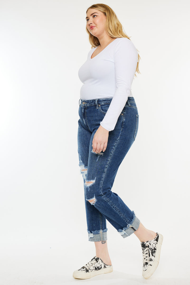 Stylish Nelly Mid Rise Boyfriend Jeans for Women - Plus Size Comfort Fit Denim Pants | Casual Everyday Wear & Weekend Outfits
