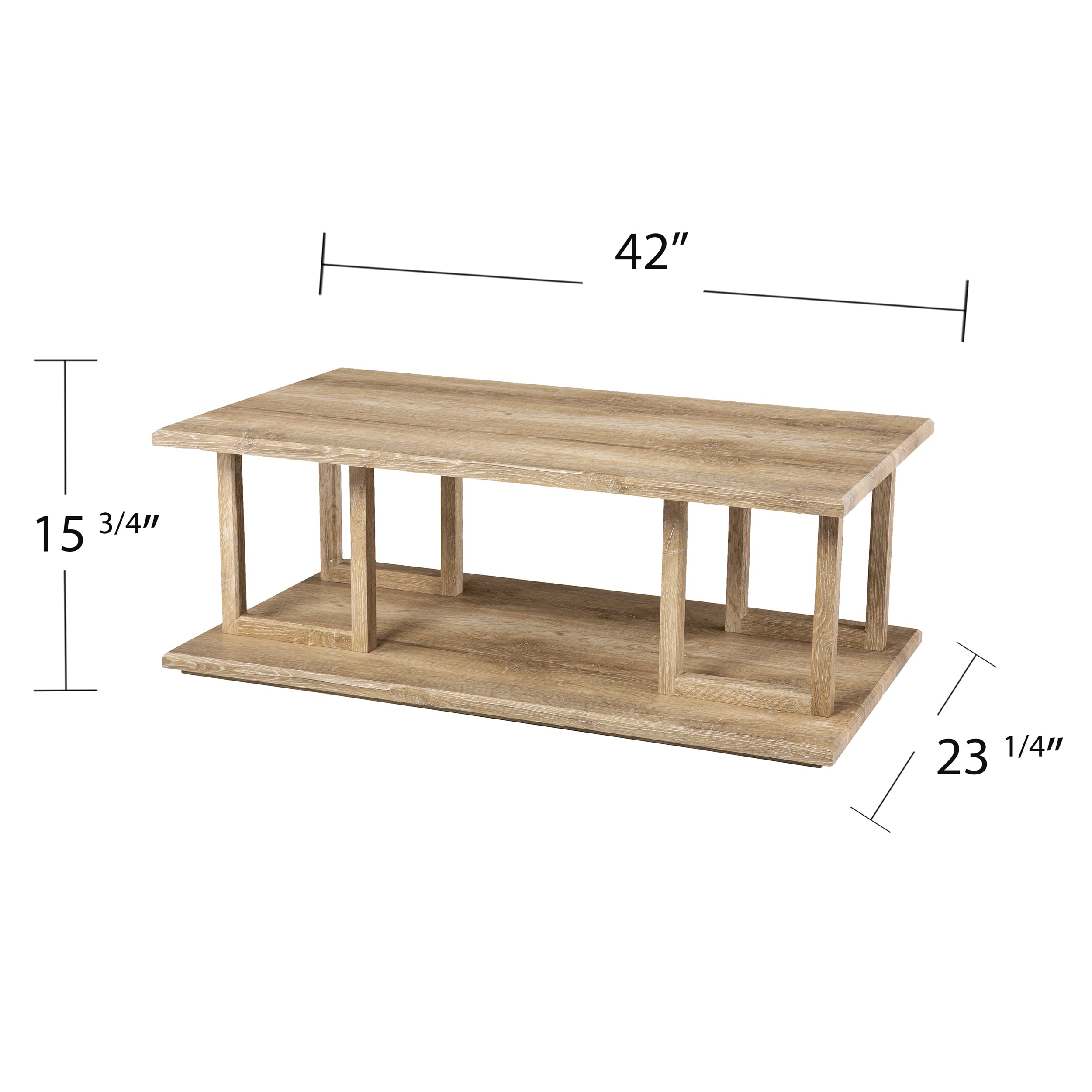 SEI Furniture Markworth Coffee Table - Natural Wood Finish, Standard Size for Living Room, Perfect for Home Decor & Entertaining Guests