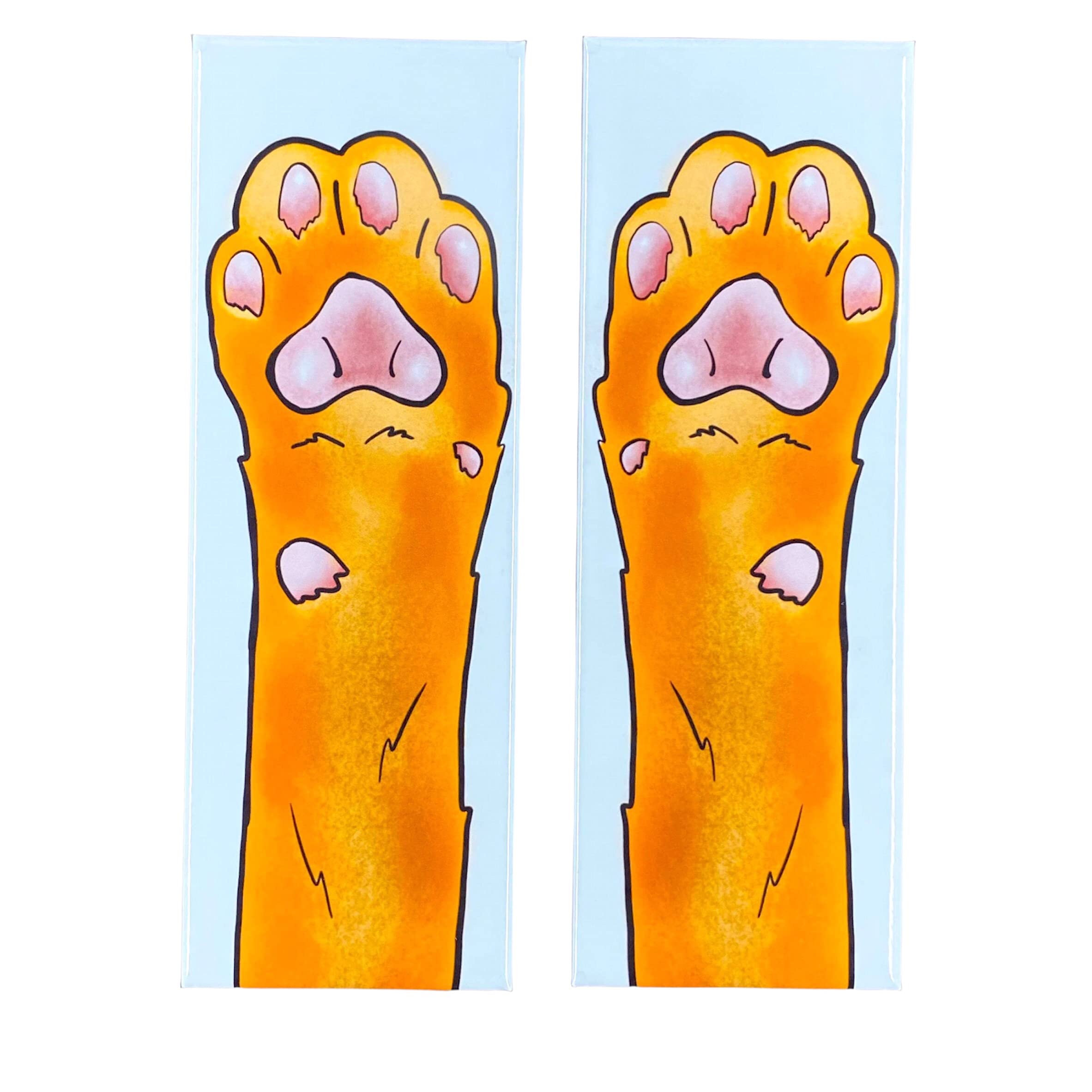 Handmade Orange Cat Paw Magnets Set - Cute Fridge Decor, DIY Kitchen Accessories & Unique Gifts for Cat Lovers (Perfect for Refrigerator, Office, Dorm Room & Home Organization)