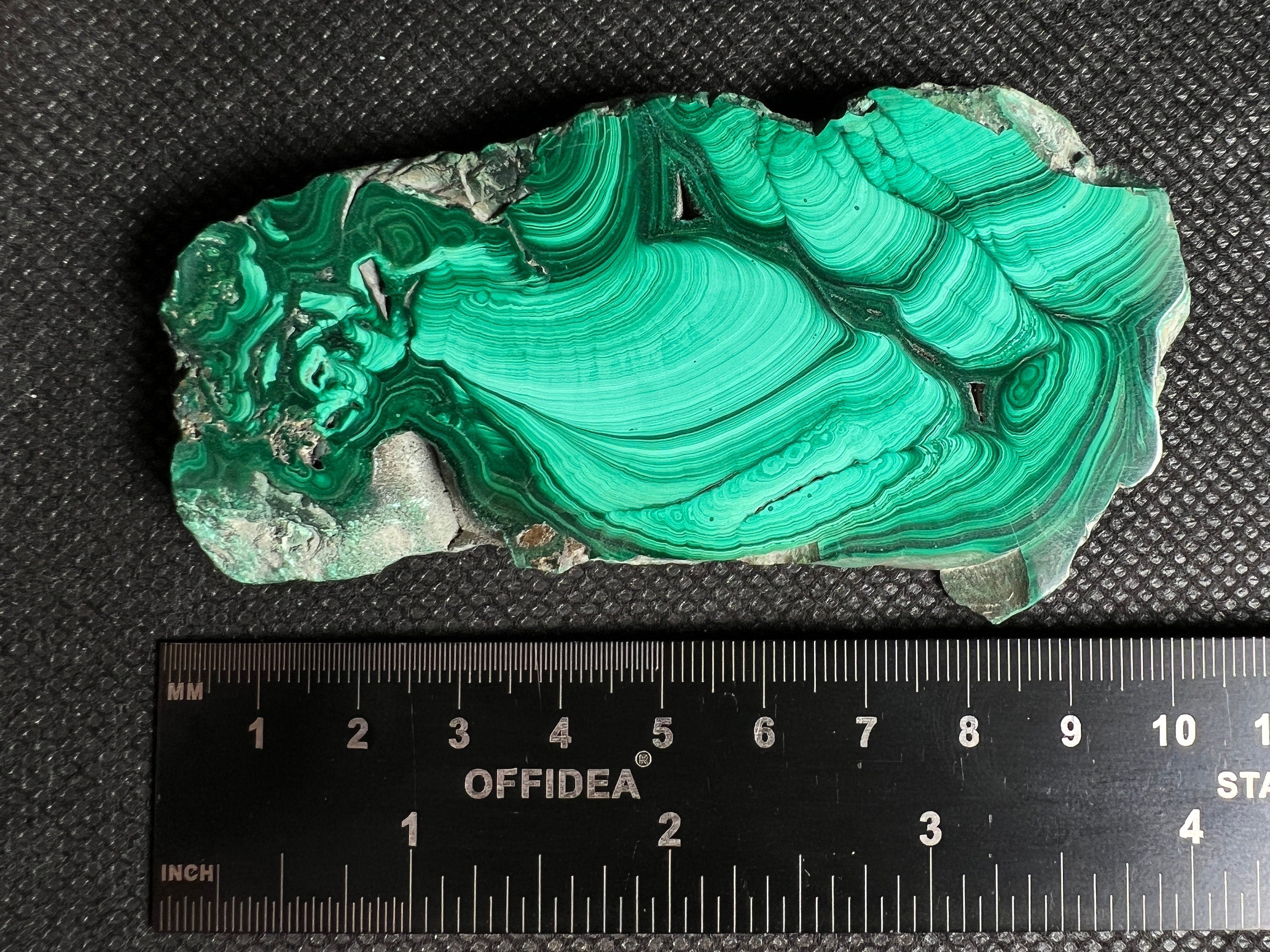 Natural Green Malachite Crystal Slab - Premium Stone for Jewelry Making, Unique Handcrafted Gift, Elegant Home Decor (50477) | Perfect for Crystal Healing, Meditation & Feng Shui Decorations