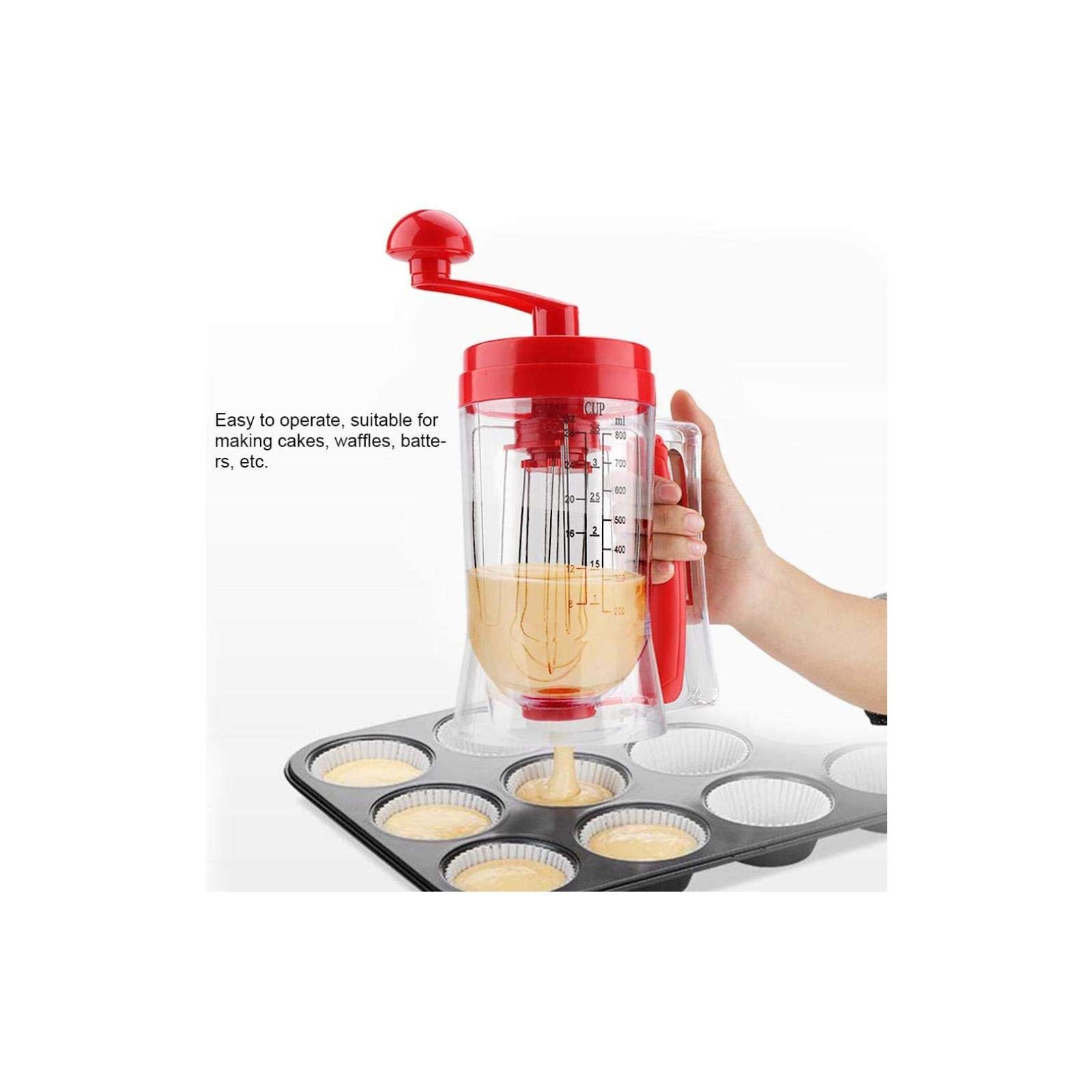 **Handheld Manual Pancake & Cupcake Batter Mixer Dispenser - Baking Tool for Cakes, Waffles, Muffins - Perfect for Home Kitchens & Bakeries**