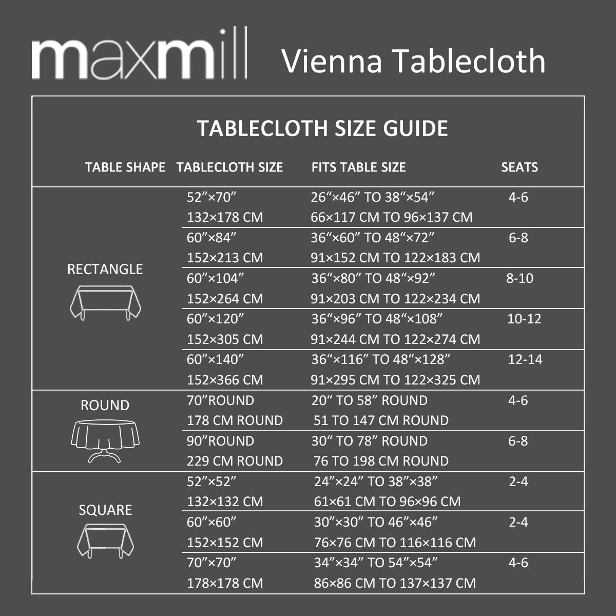 Premium Spillproof Wrinkle-Resistant Heavyweight Square Tablecloth - 52x52 Inch Damask Pattern Blue Haze - Soft Durable Fabric for Kitchen, Dining Table, Outdoor Picnic & Party Decor