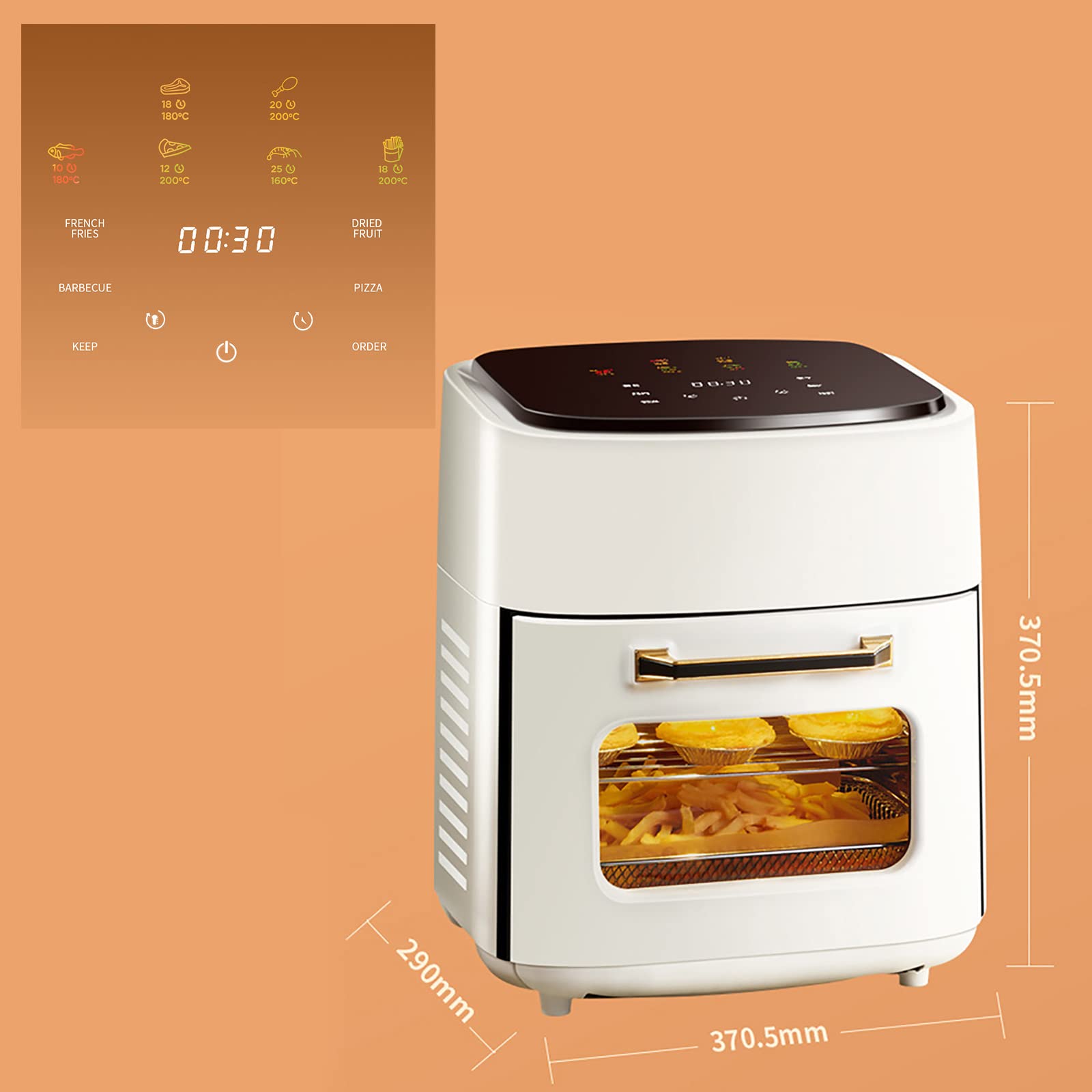 COYOUCO 5-in-1 Digital Air Fryer Oven with Rapid Air Circulation - 15L 1400W Oil-Free LED Screen, Nonstick Basket, 60-Min Timer & Temp Control (Green) - Perfect for Healthy Cooking, Baking, Roasting, Grilling & Reheating at Home