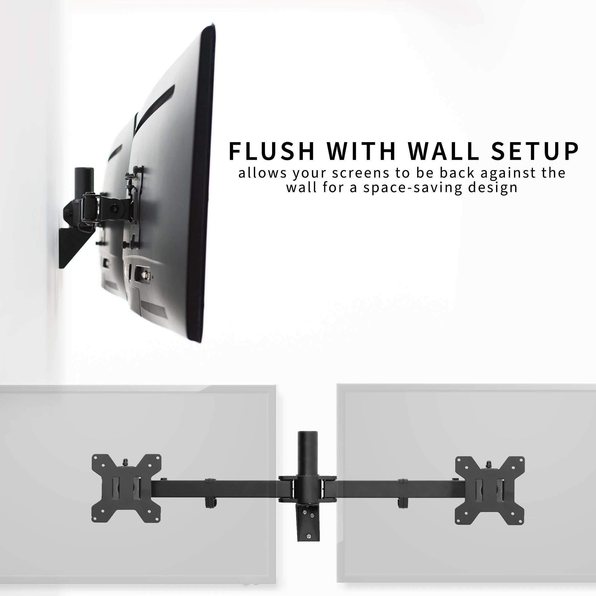 Adjustable Dual Monitor Wall Mount Bracket 21