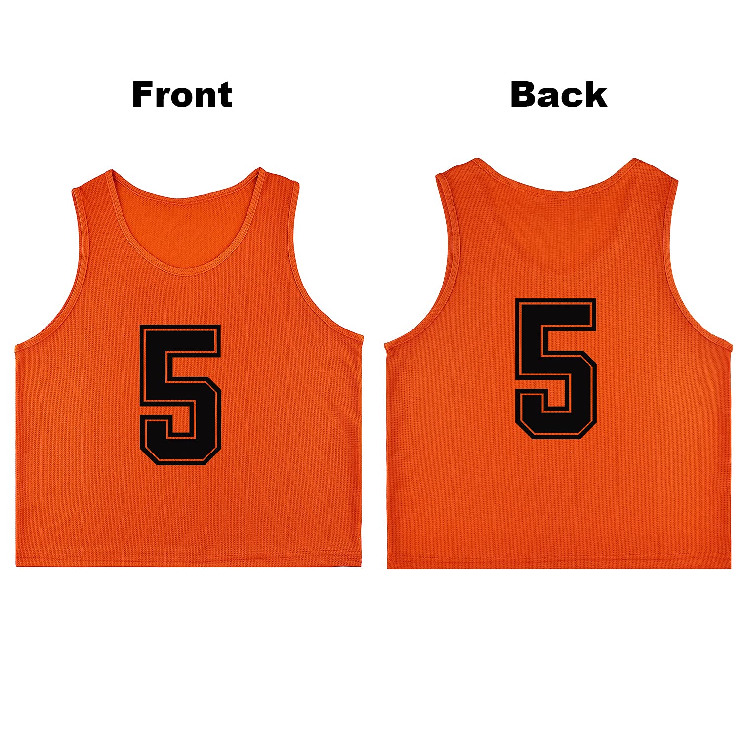 12-Pack Numbered Soccer Training Vests (1-12) with Free Carry Bag - Reversible Pinnies for Team Sports, Youth Soccer Practice, and Outdoor Games