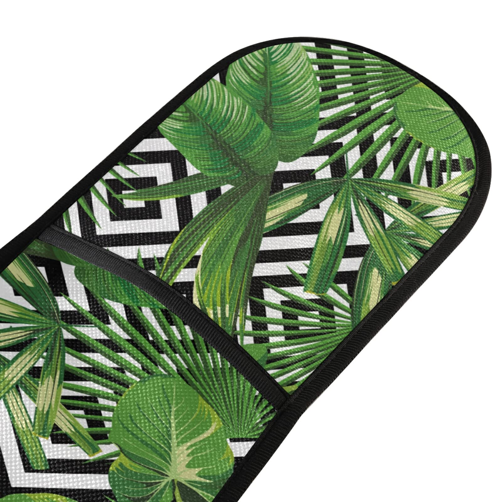 Susiyo Exotic Tropical Palm Leaves Geometric Double Oven Mitt - Heat Resistant Kitchen Gloves for Cooking, Baking & Grilling - Perfect for BBQ, Pot Handling & Hot Dish Serving