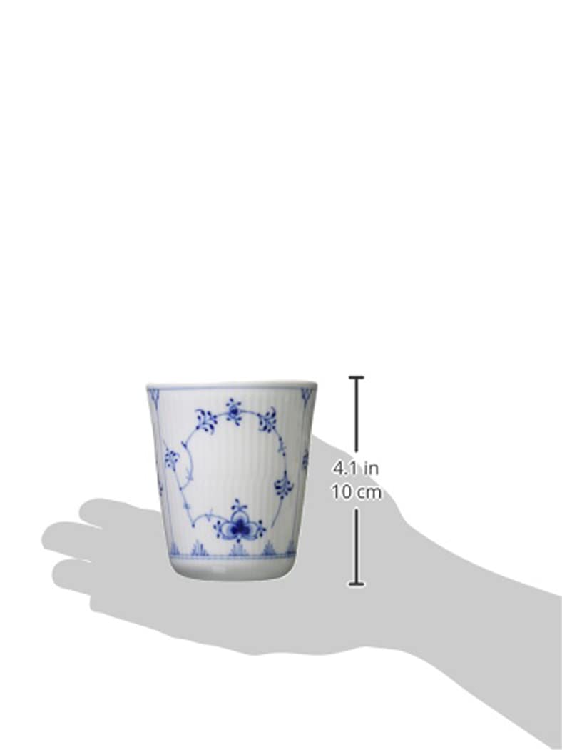 Royal Copenhagen 1024749 Blue Fluted Plain Style Coffee Cup - 10.1 fl oz (300 ml) Fine Porcelain Tea Cup - Elegant Wedding Gift & Housewarming Present for Bridal Shower, Anniversary or Home Decor