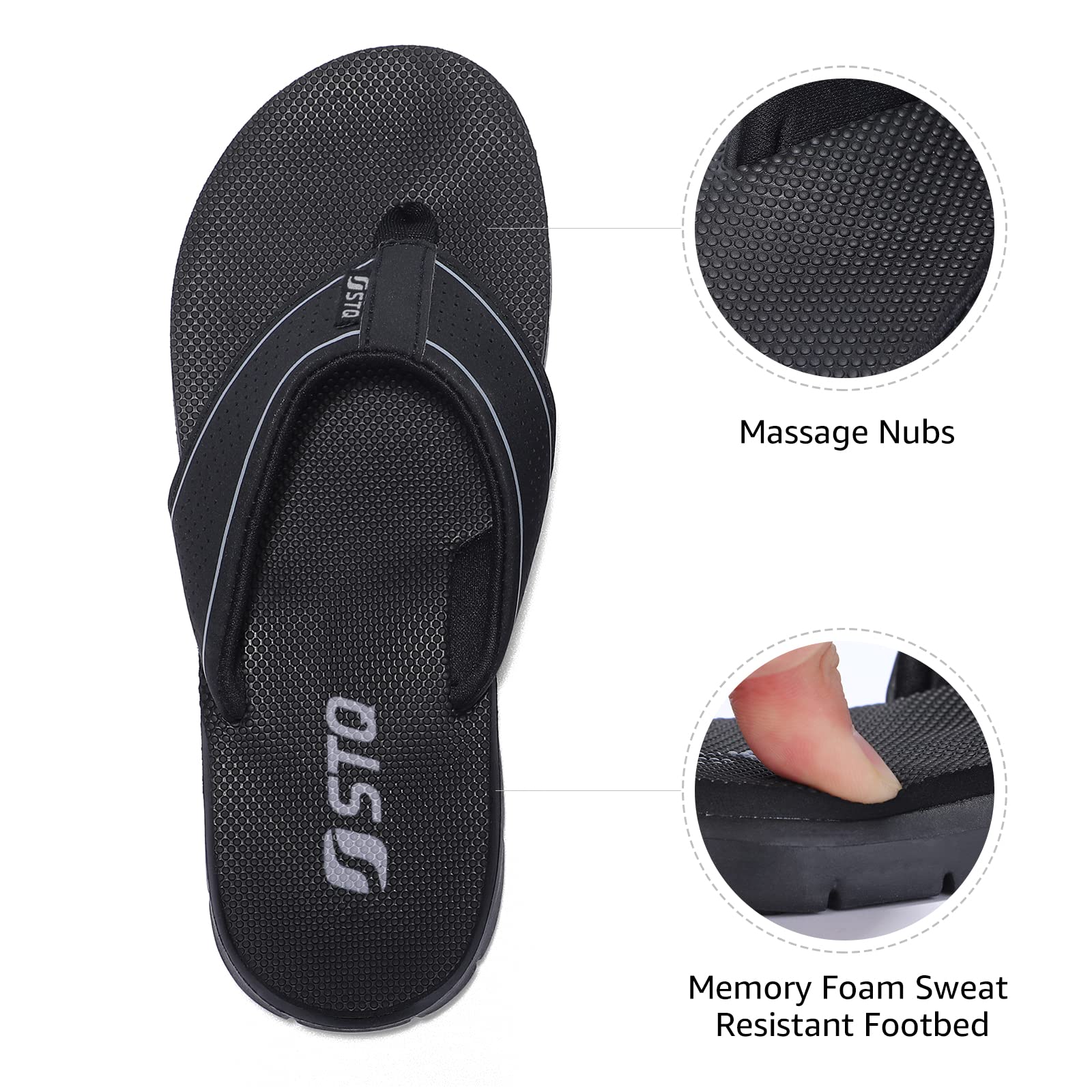 STQ Women's Non-Slip Flip Flops - Comfortable Yoga Mat Thong Sandals for Beach, Pool, Yoga & Outdoor Activities - Lightweight Summer Casual Shoes