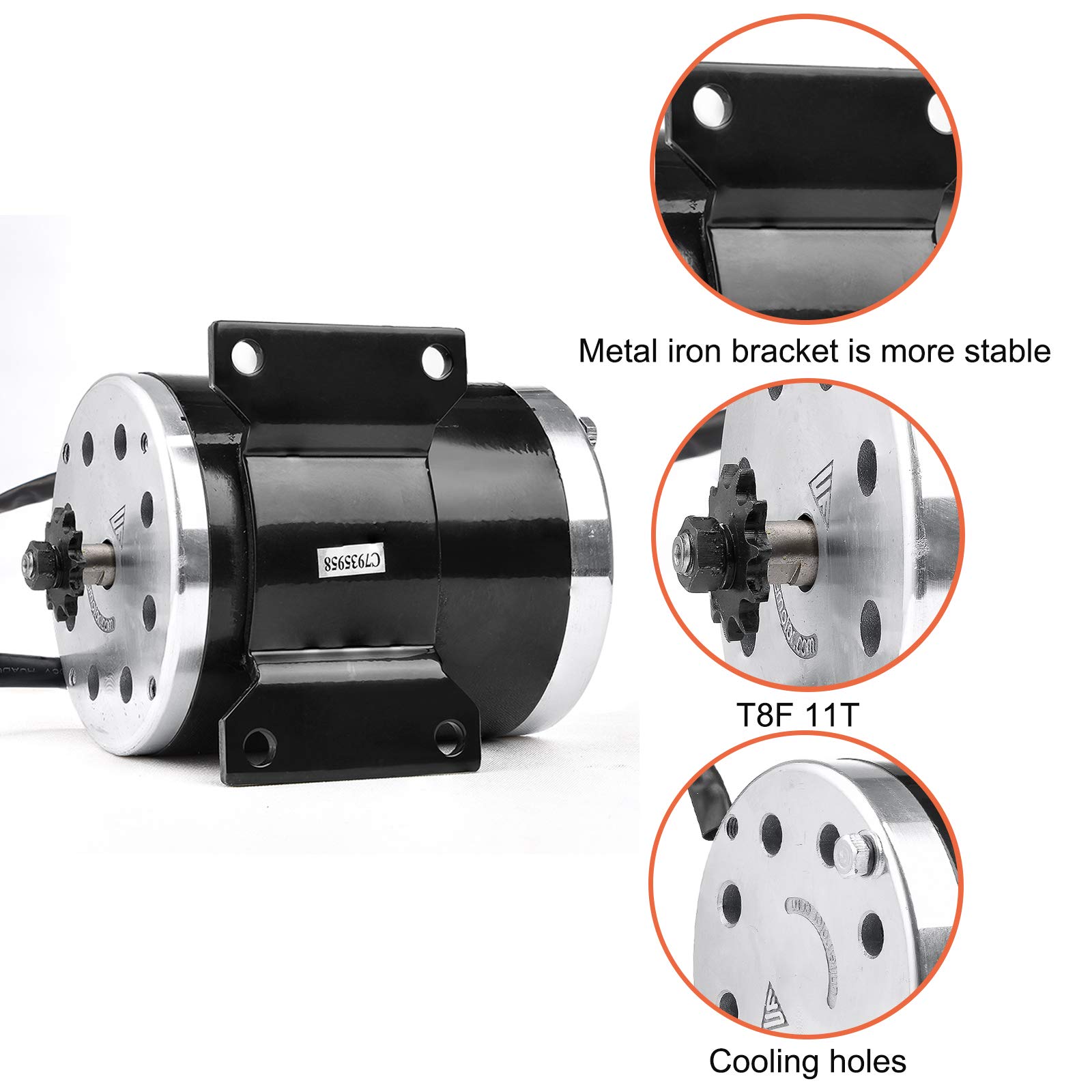 48V 1000W Brushed DC Motor Kit - High Speed Electric Motor with DC Brush Controller, Throttle & Ignition Lock for Dirt Bike, eBike, ATV, Go Kart, Moped - Perfect for Off-Road Adventures & DIY Electric Vehicle Projects