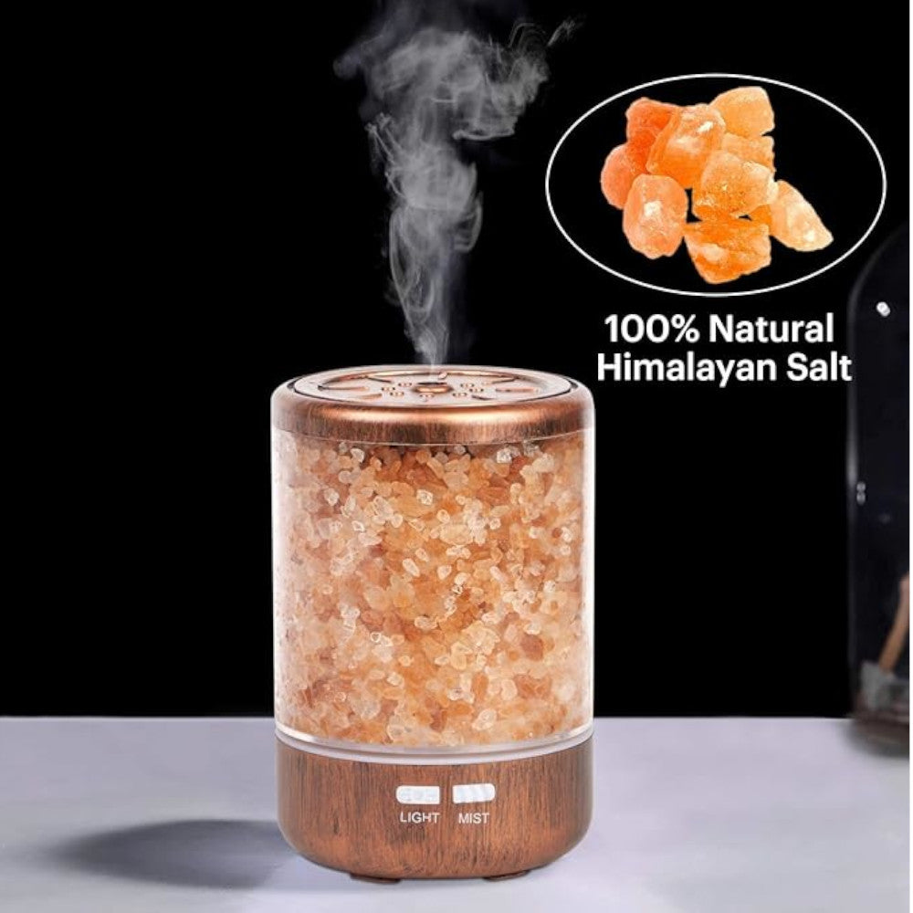 Himalayan Salt Lamp with Essential Oil Diffuser & Cool Mist Humidifier - 3-in-1 Aromatherapy for Home, Office, Yoga & Meditation - Natural Air Purifier & Relaxation Gift