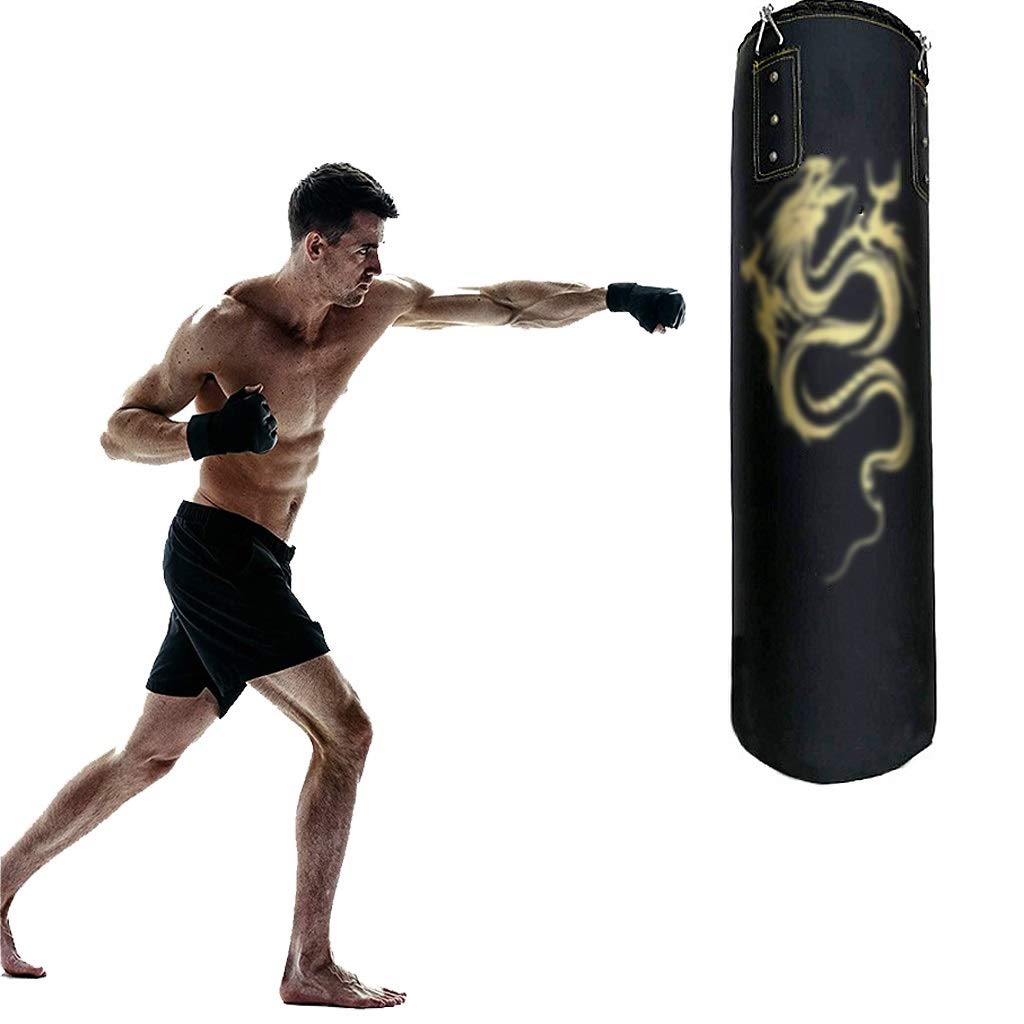 Professional Hollow PU Heavy Punching Bag for Adults - 180cm Freestanding Boxing Bag for MMA Training, Fitness Workouts & Stress Relief - Perfect for Home Gym, Martial Arts & Cardio Training (Black)