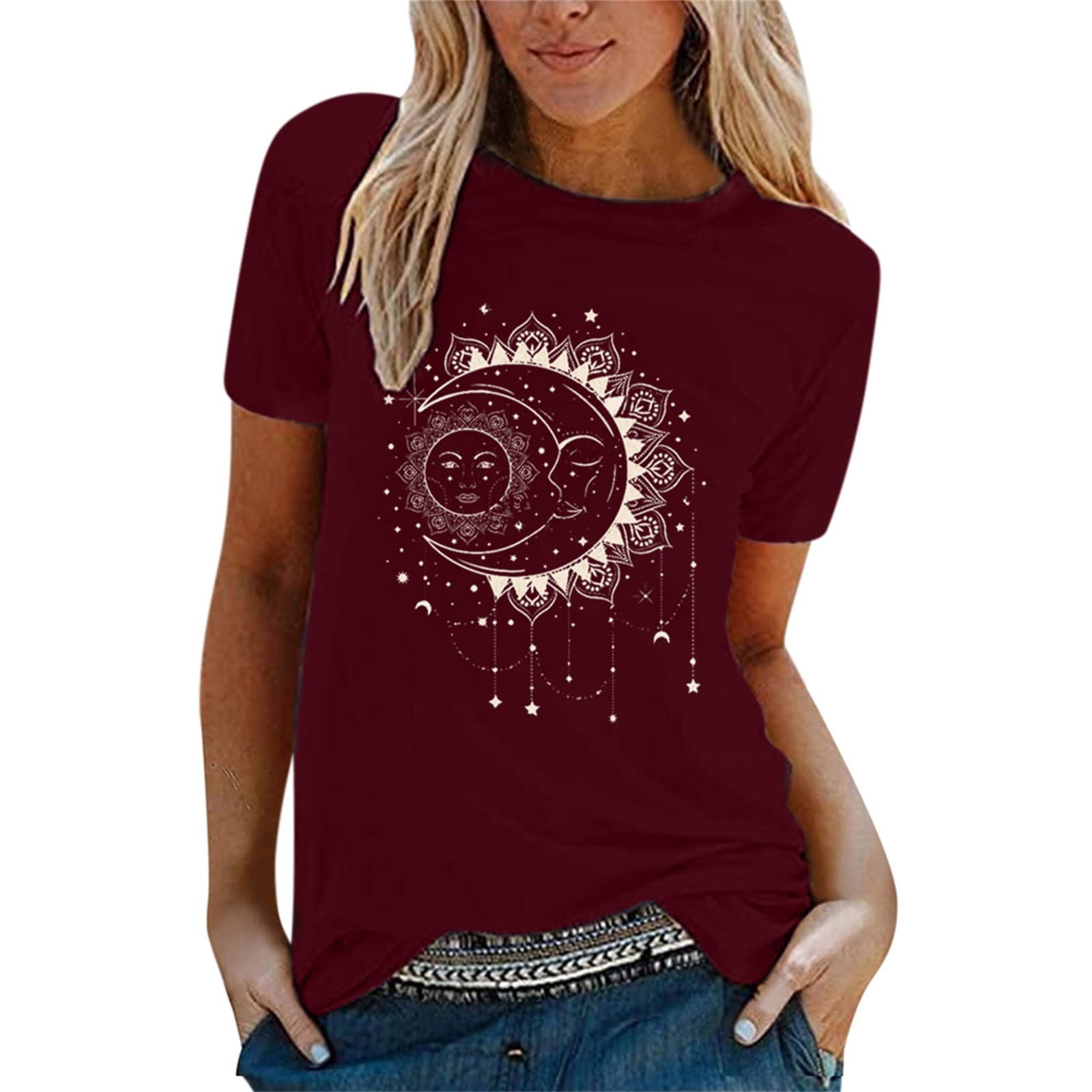 Women's Casual Short Sleeve Printed T-Shirt - Cute Fashion Elegant Thick White Top for Everyday Wear | Perfect for Work, Dating & Weekend Outfits