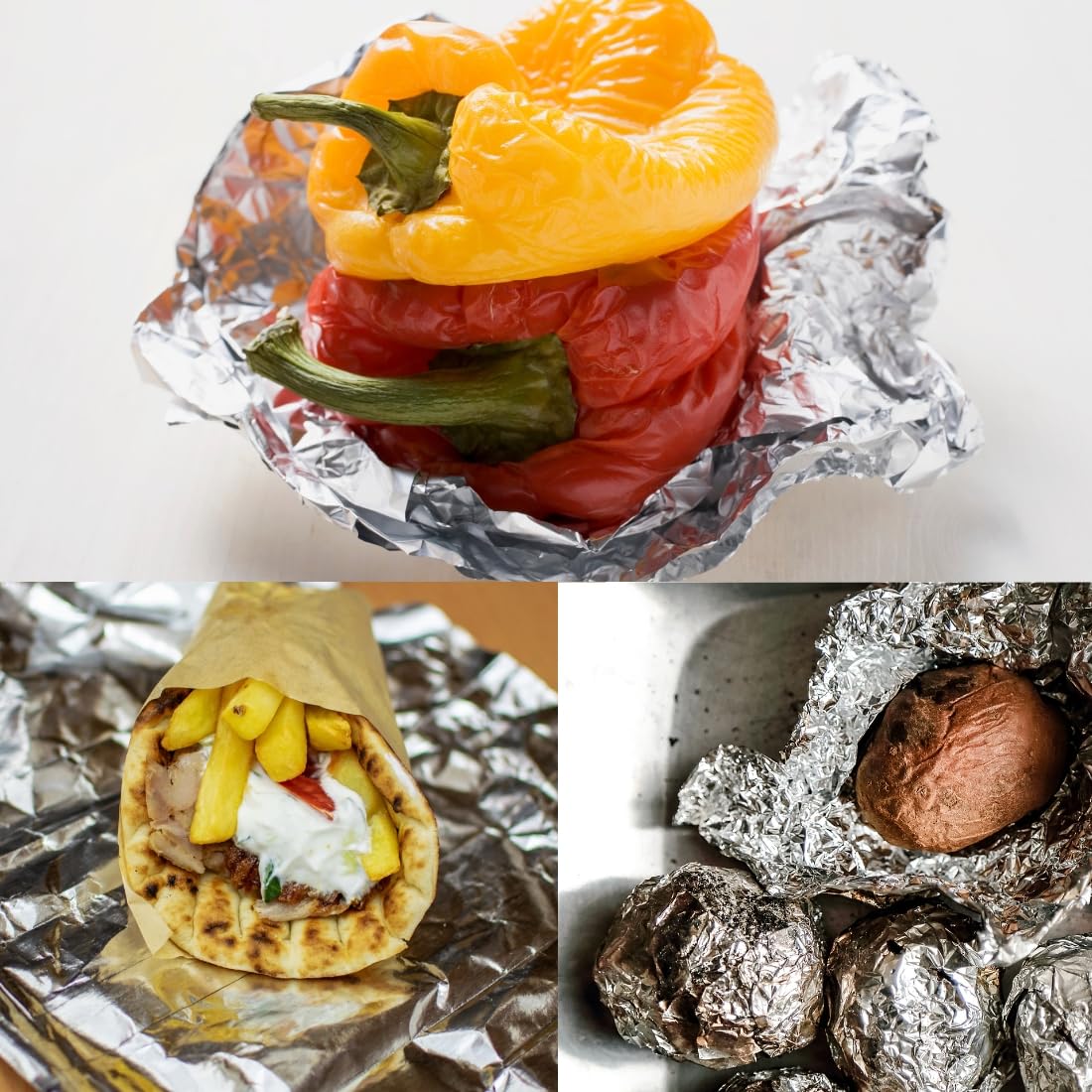 Premium Aluminum Foil & Parchment Paper Roll - Heavy Duty Food Wrapping & Baking Sheet for Cooking, Grilling, Meal Prep & Storage (9 Meters, 1 Roll) - Ideal for Home Kitchens, Restaurants & Outdoor BBQs