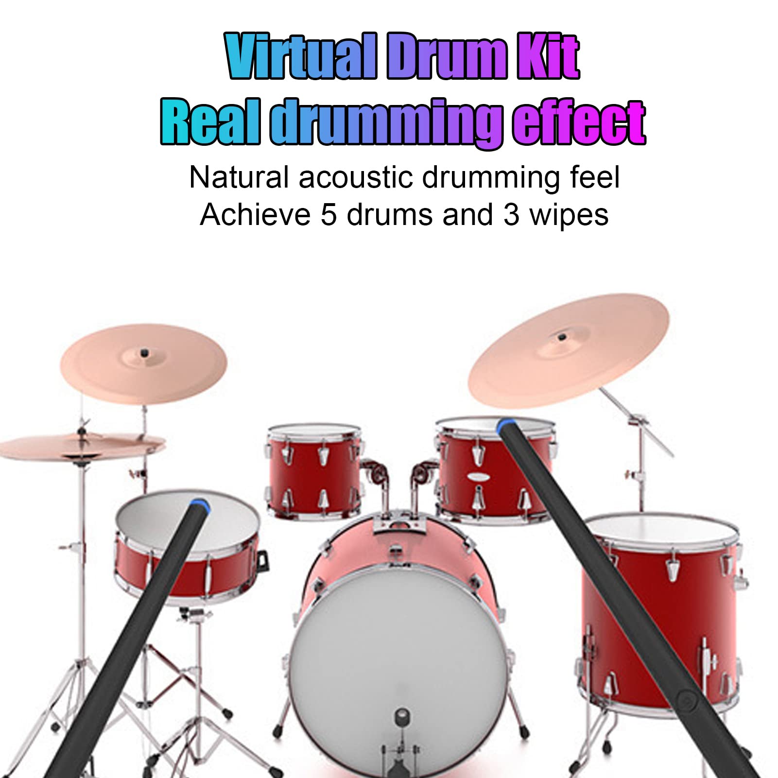 Electronic Drum Kit with Bluetooth MIDI Support - Air Drum Set with Virtual Reality Strike Technology & Somatosensory Drum Sticks - Perfect Musical Toy for Kids | Home Practice, Gaming & VR Music Experience